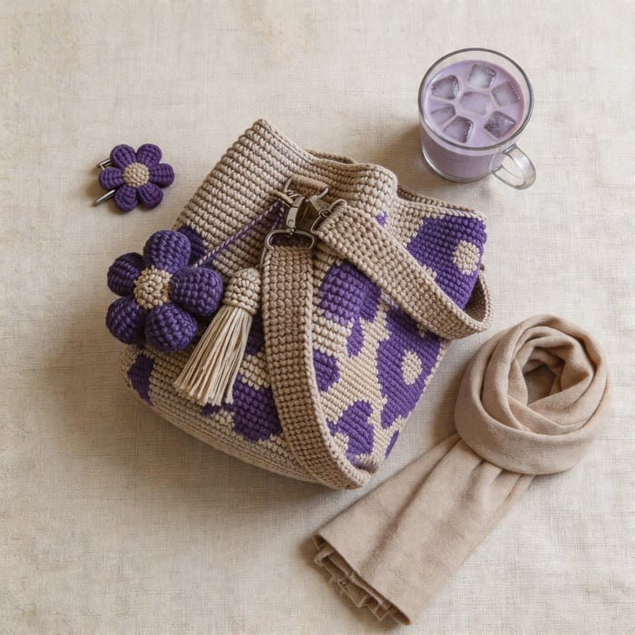 Fiorella | Hæklet blomstertaske
