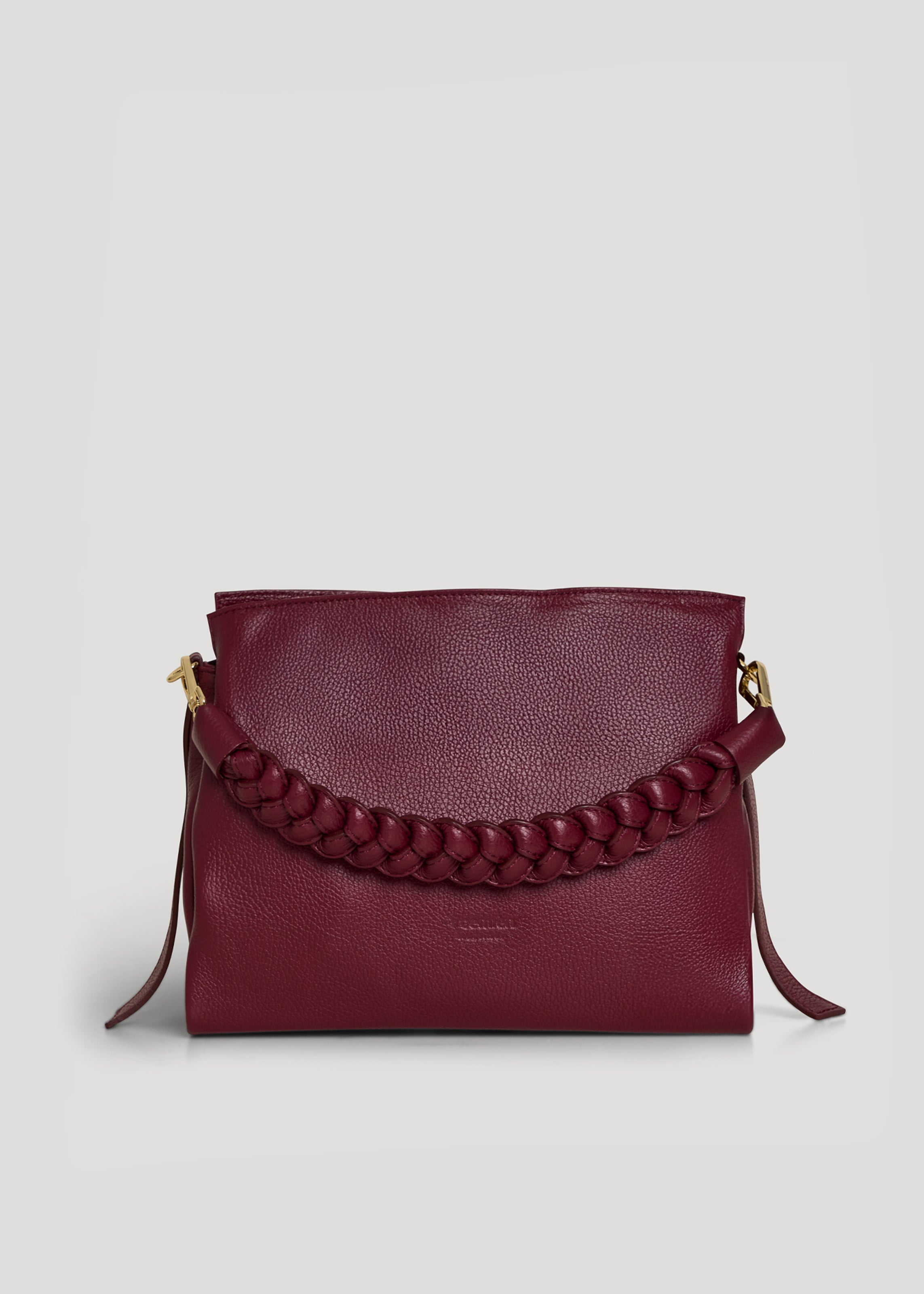 Braid-taske i Dollaro-kalveskind – bordeaux