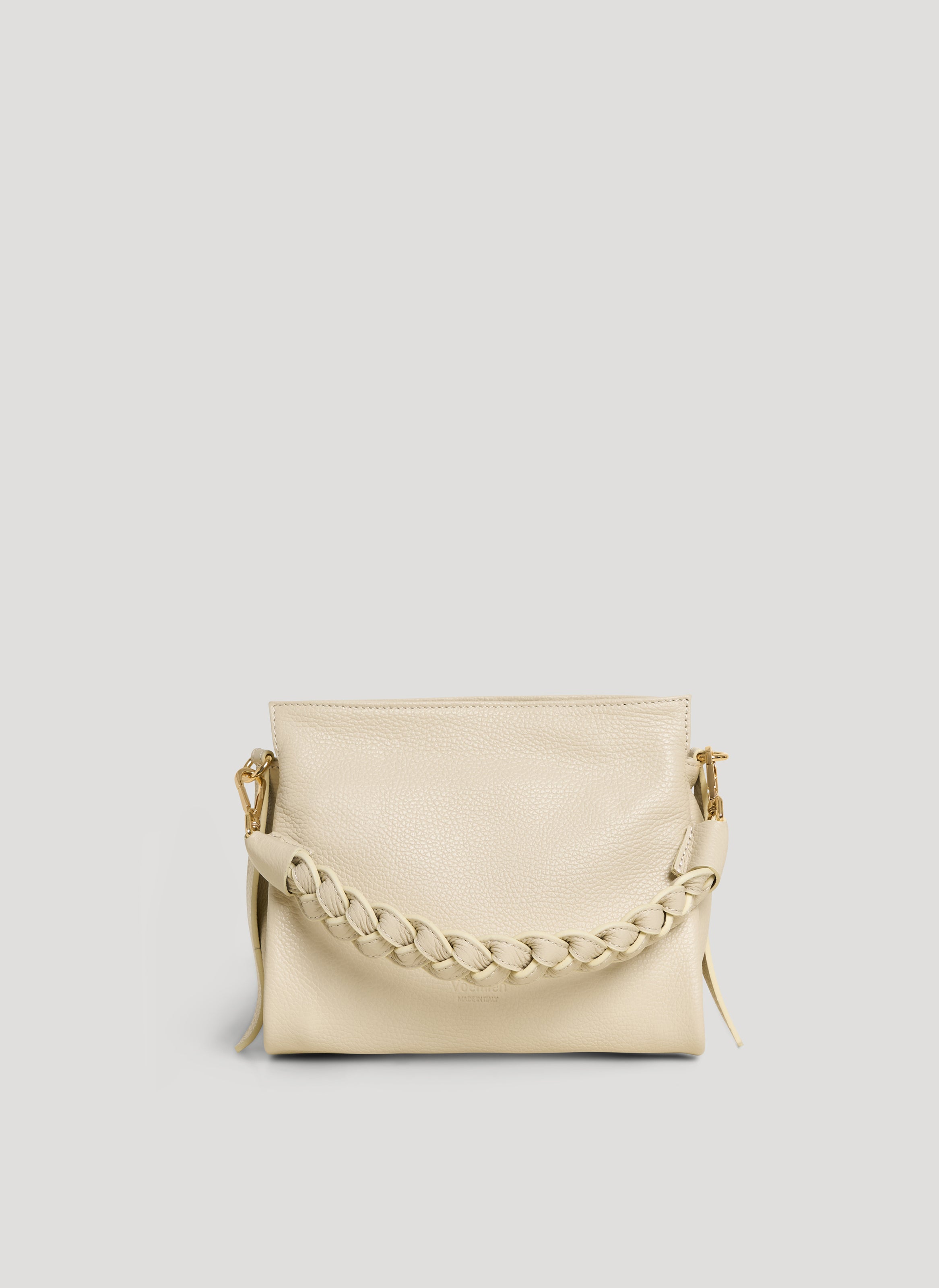 Braid Media-taske i Dollaro-kalveskind – beige