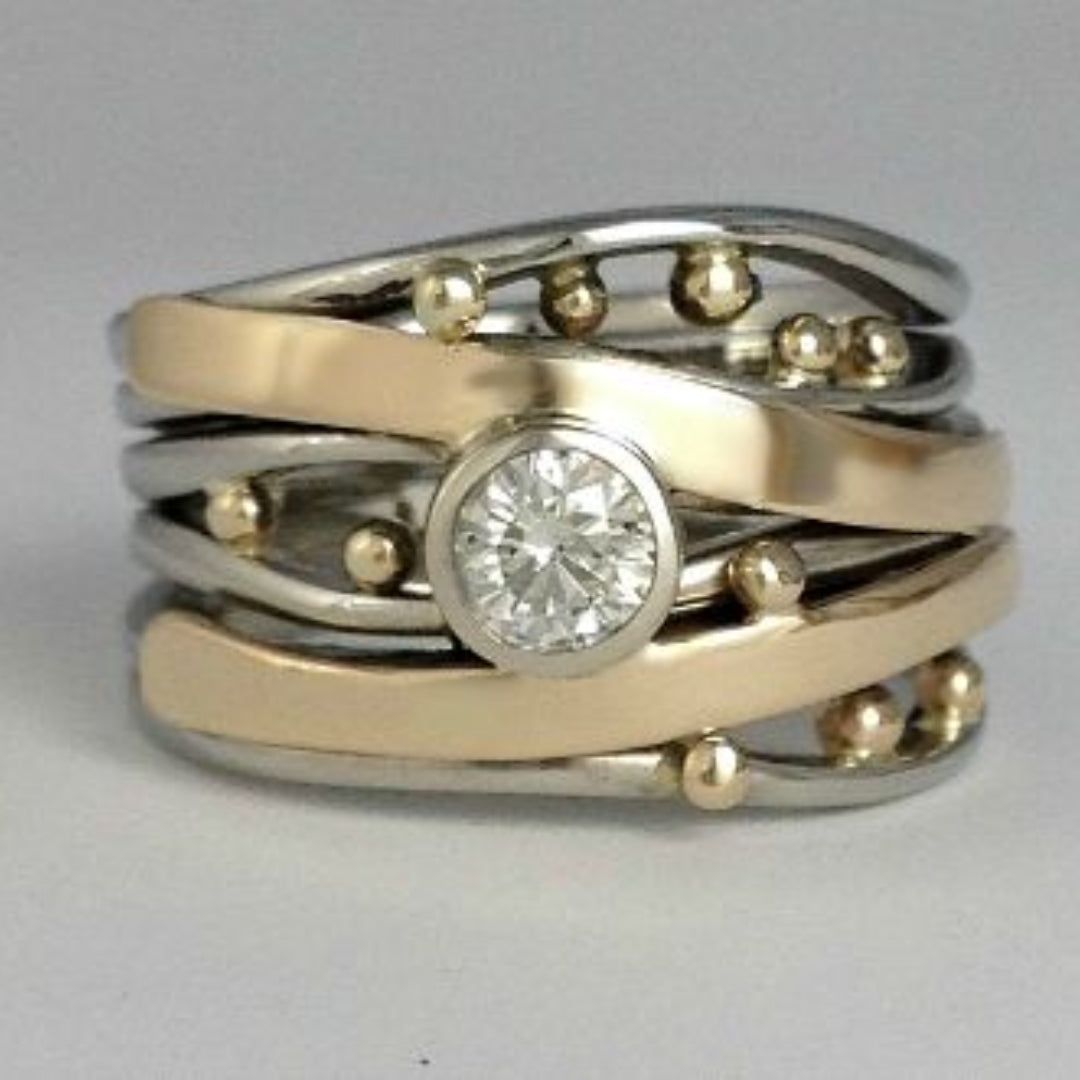 Royal - Vintage guldring med indlagt zirkonia