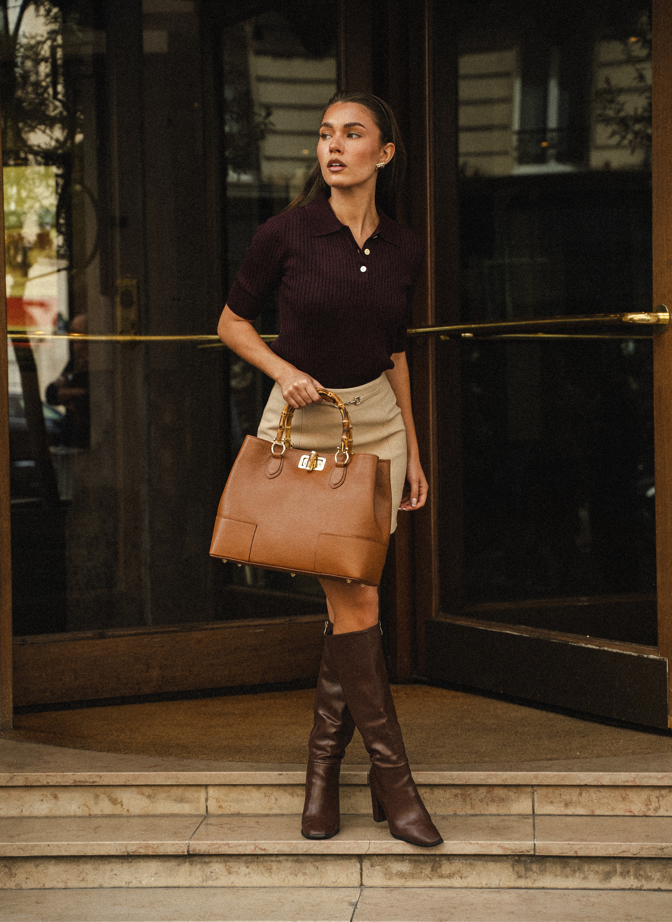 Bamboo Babe-taske i Dollaro-kalveskind – cognac