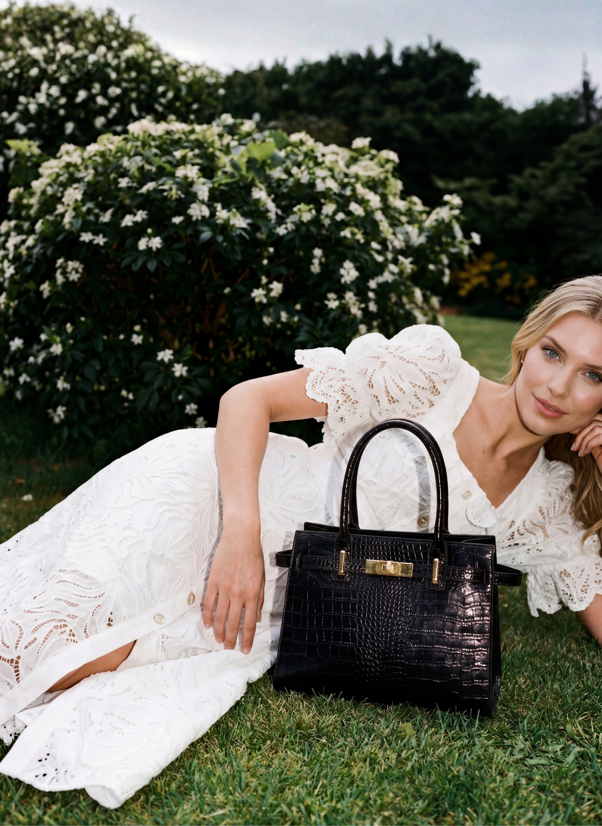 Grace Limited Edition-taske i Coco-præget kalveskind – sort