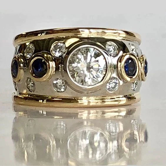 Vintage gylden ring med indlagt zirkonia