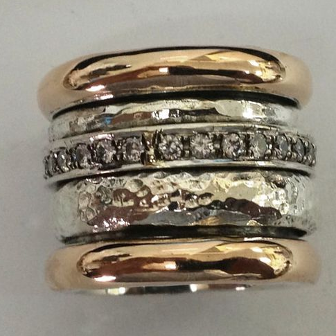 Vintage kraftig lagdelt guldring