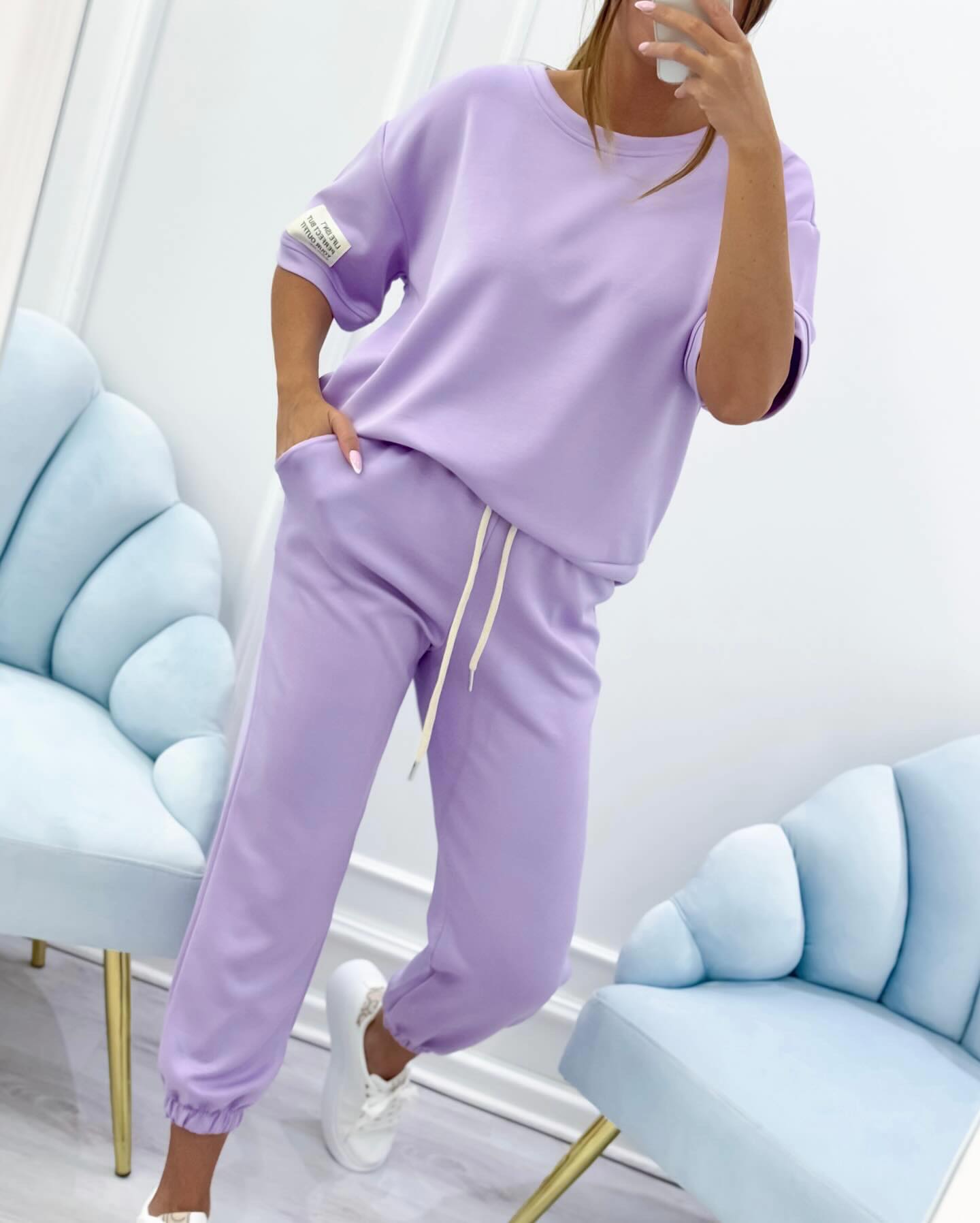 Astrid elegant casual 2-delt sæt med top og bukser