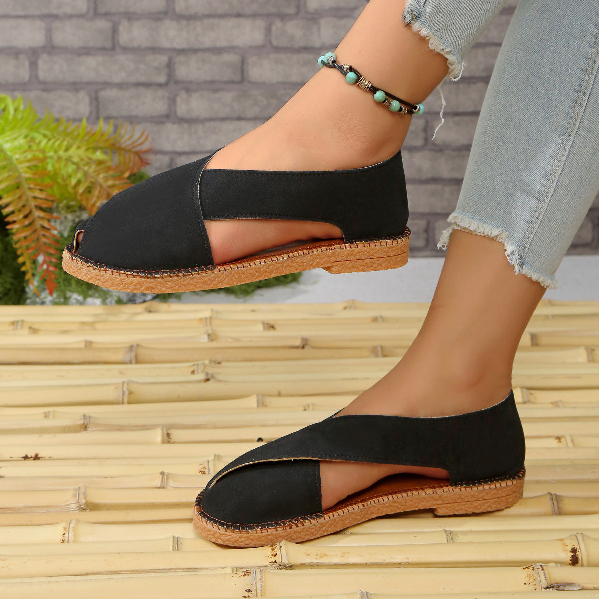 Komfortable damesandaler med lukket tå – lette slip-on sommersko