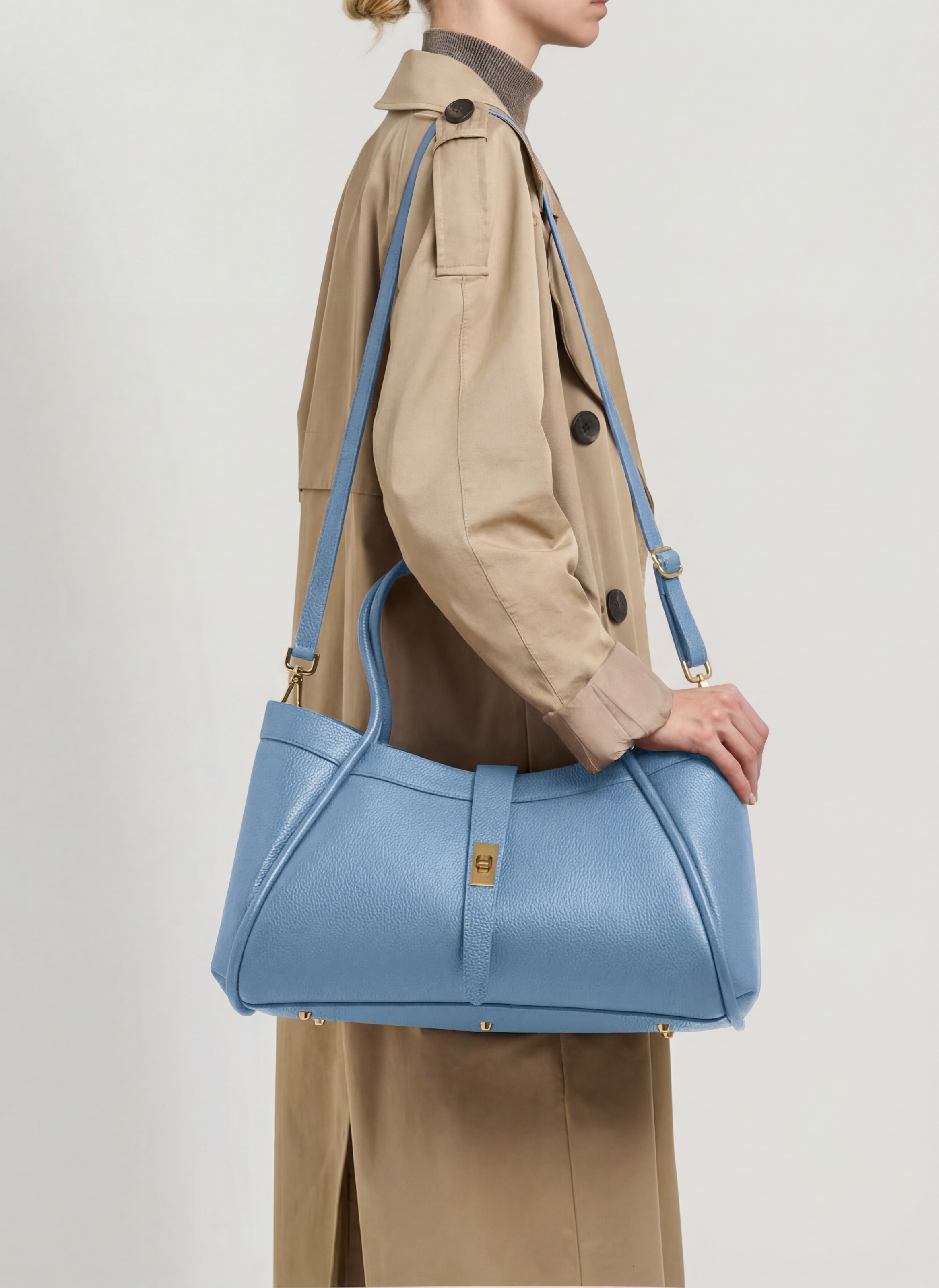 Mayfair-taske i Togo-kalveskind – denim
