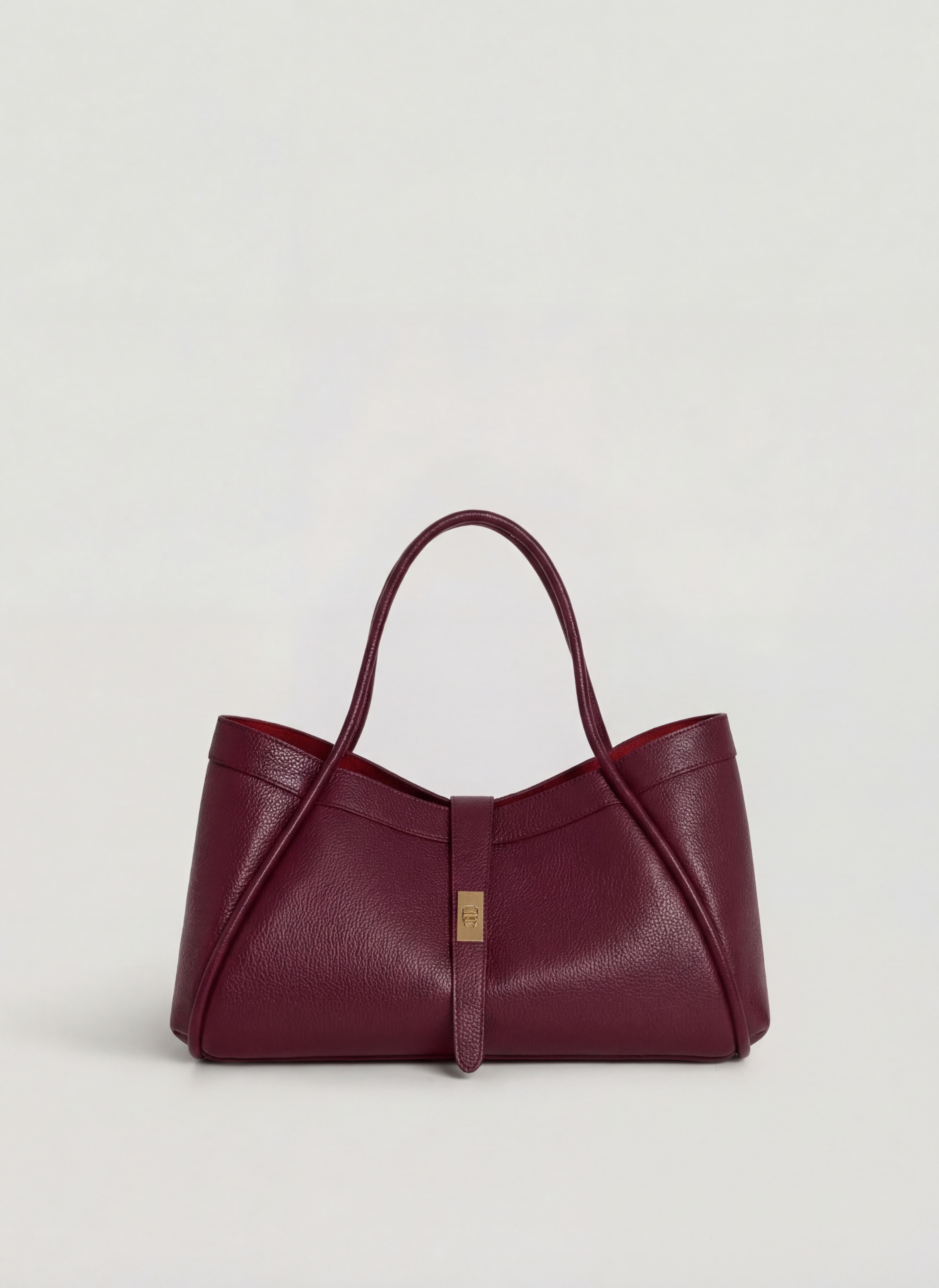 Mayfair Media-taske i Togo-kalveskind – bordeaux