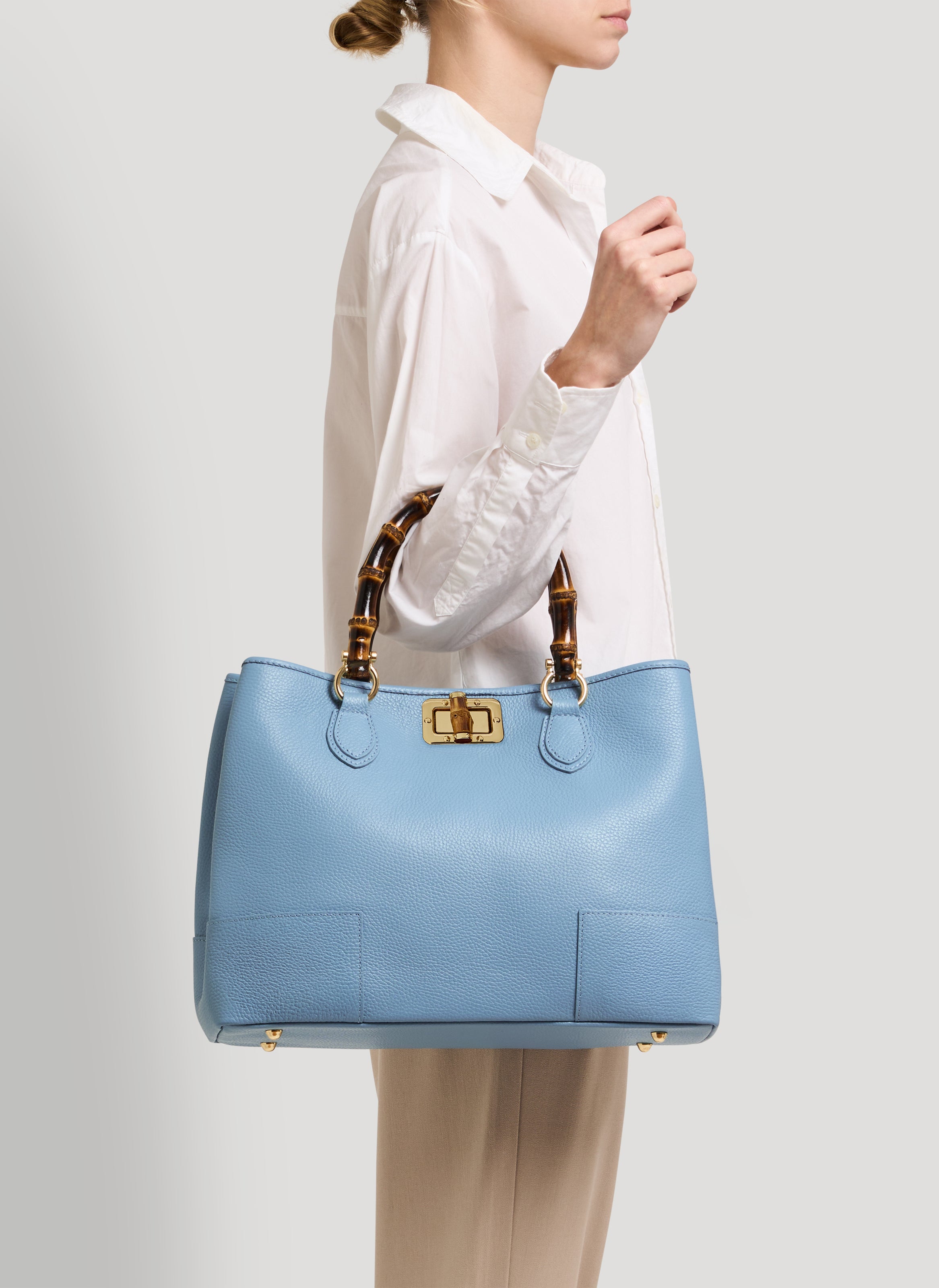 Bamboo Babe-taske i Dollaro-kalveskind – denim