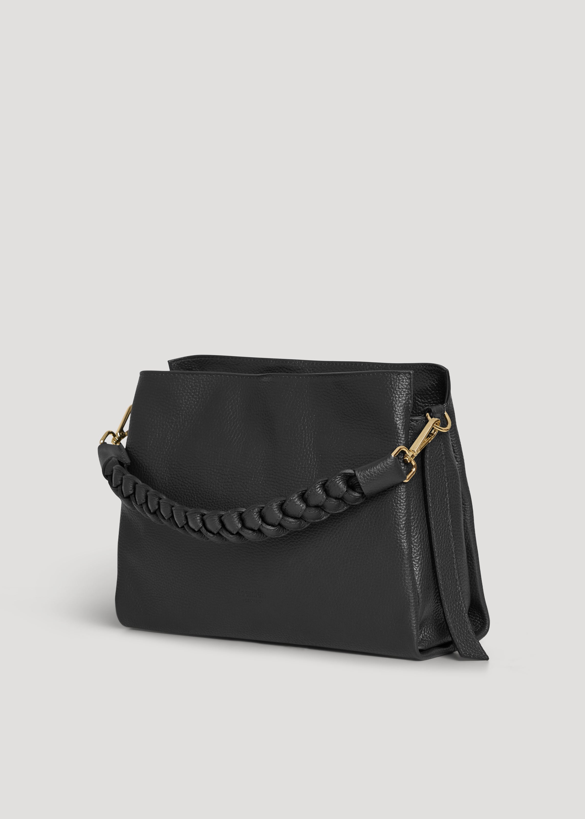 Braid-taske i Dollaro-kalveskind – sort