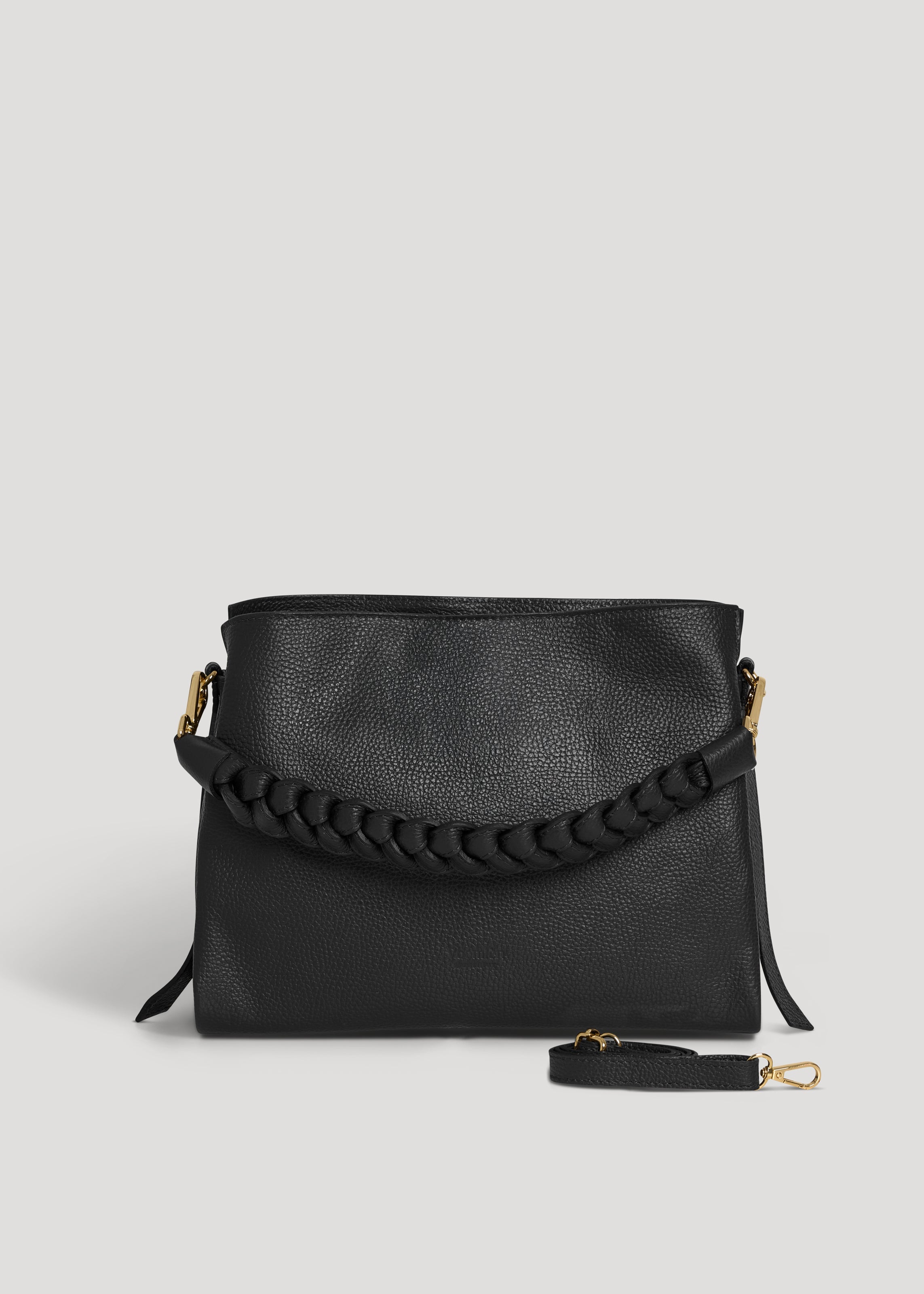Braid-taske i Dollaro-kalveskind – sort
