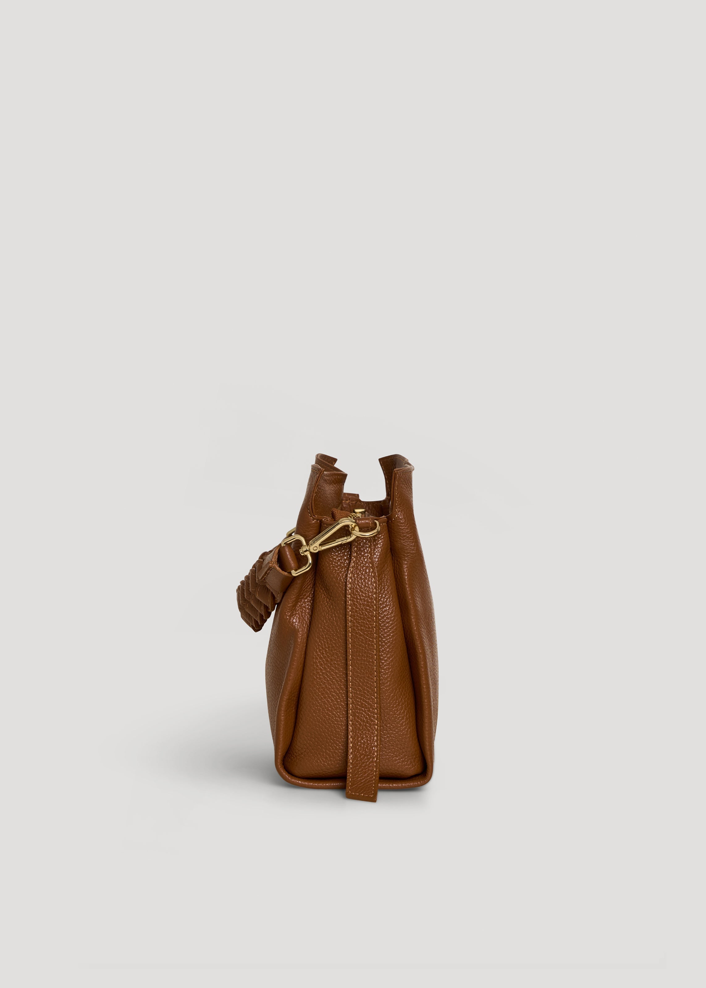 Braid-taske i Dollaro-kalveskind – cognac