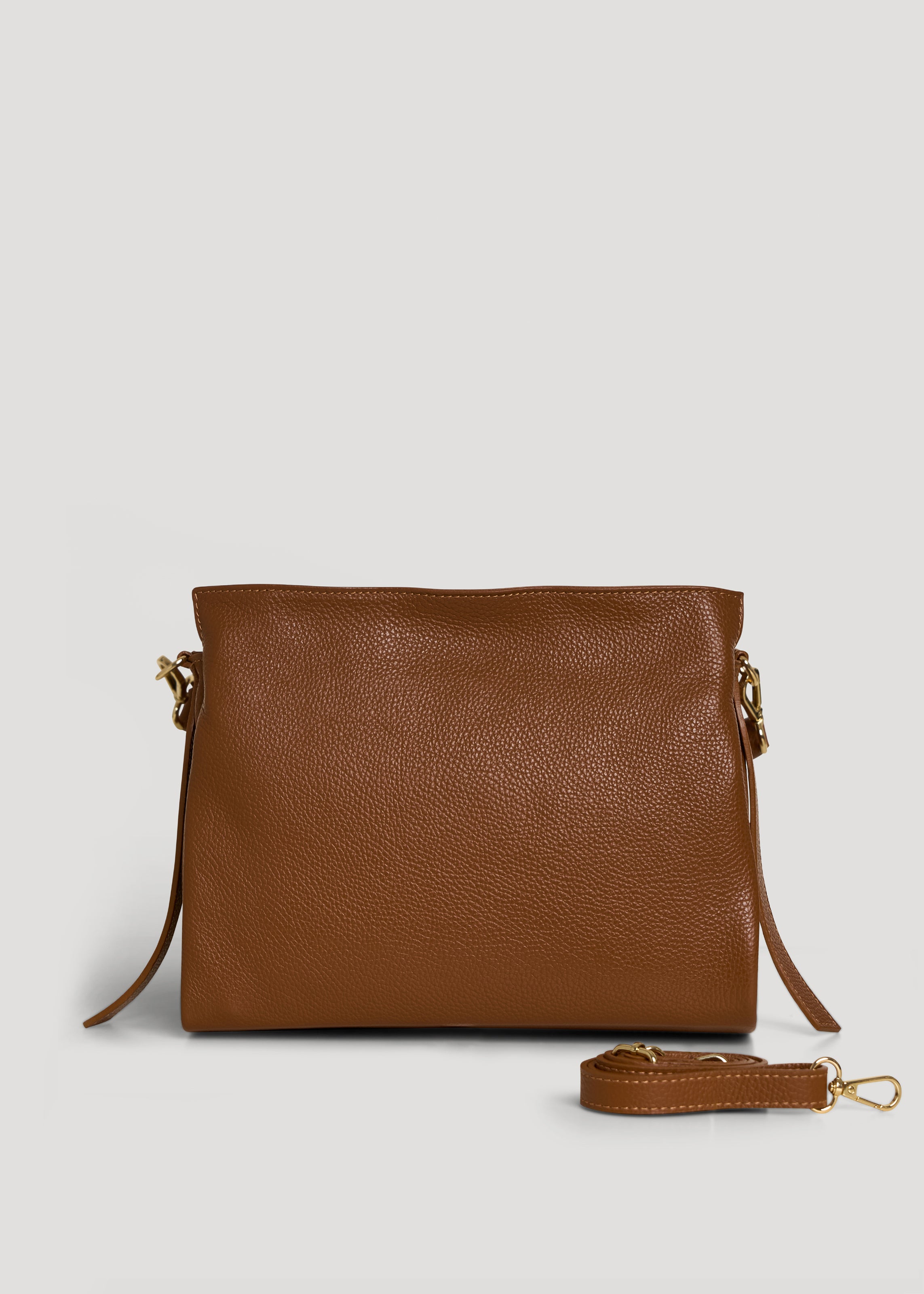 Braid-taske i Dollaro-kalveskind – cognac