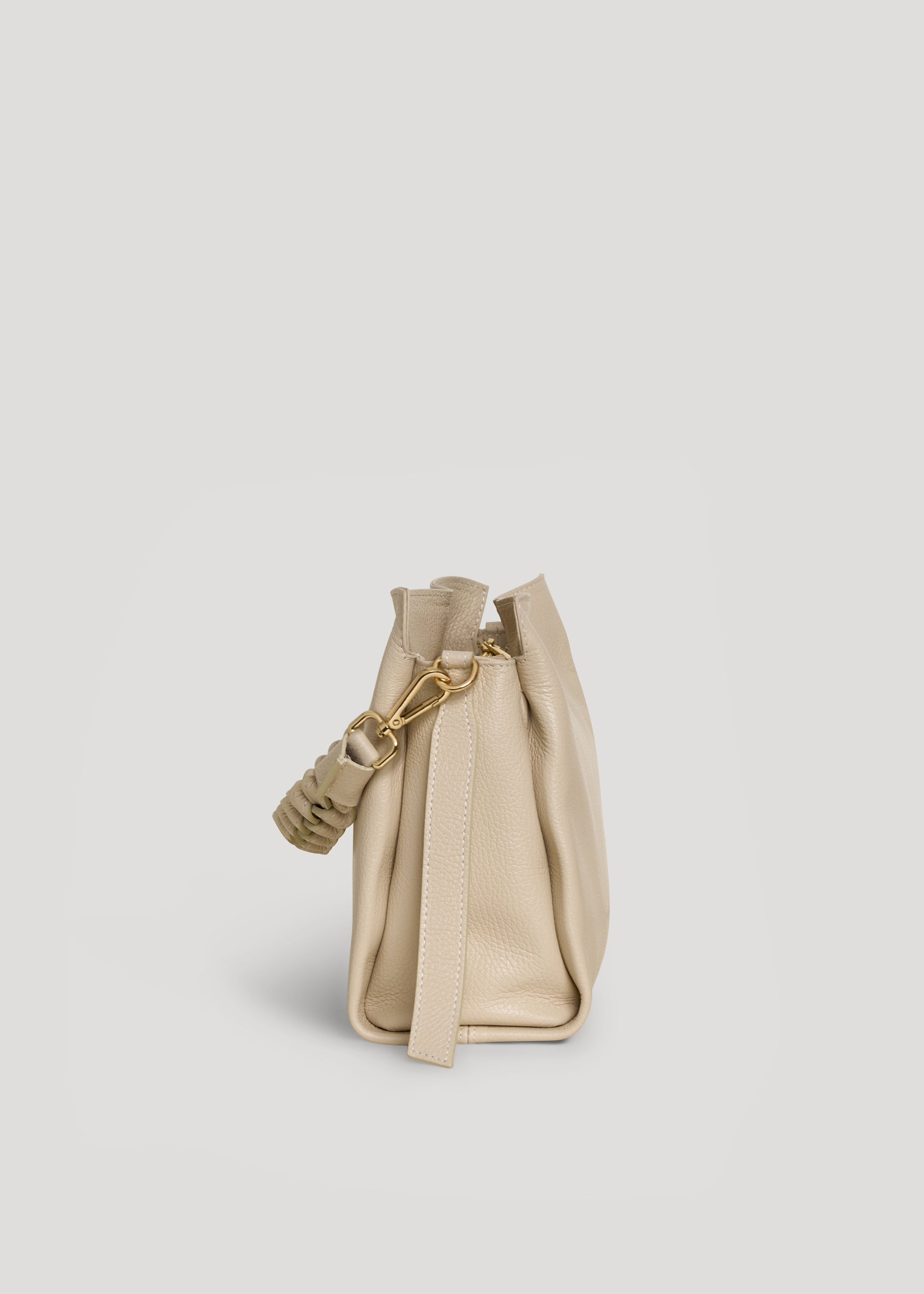 Braid-taske i Dollaro-kalveskind – beige