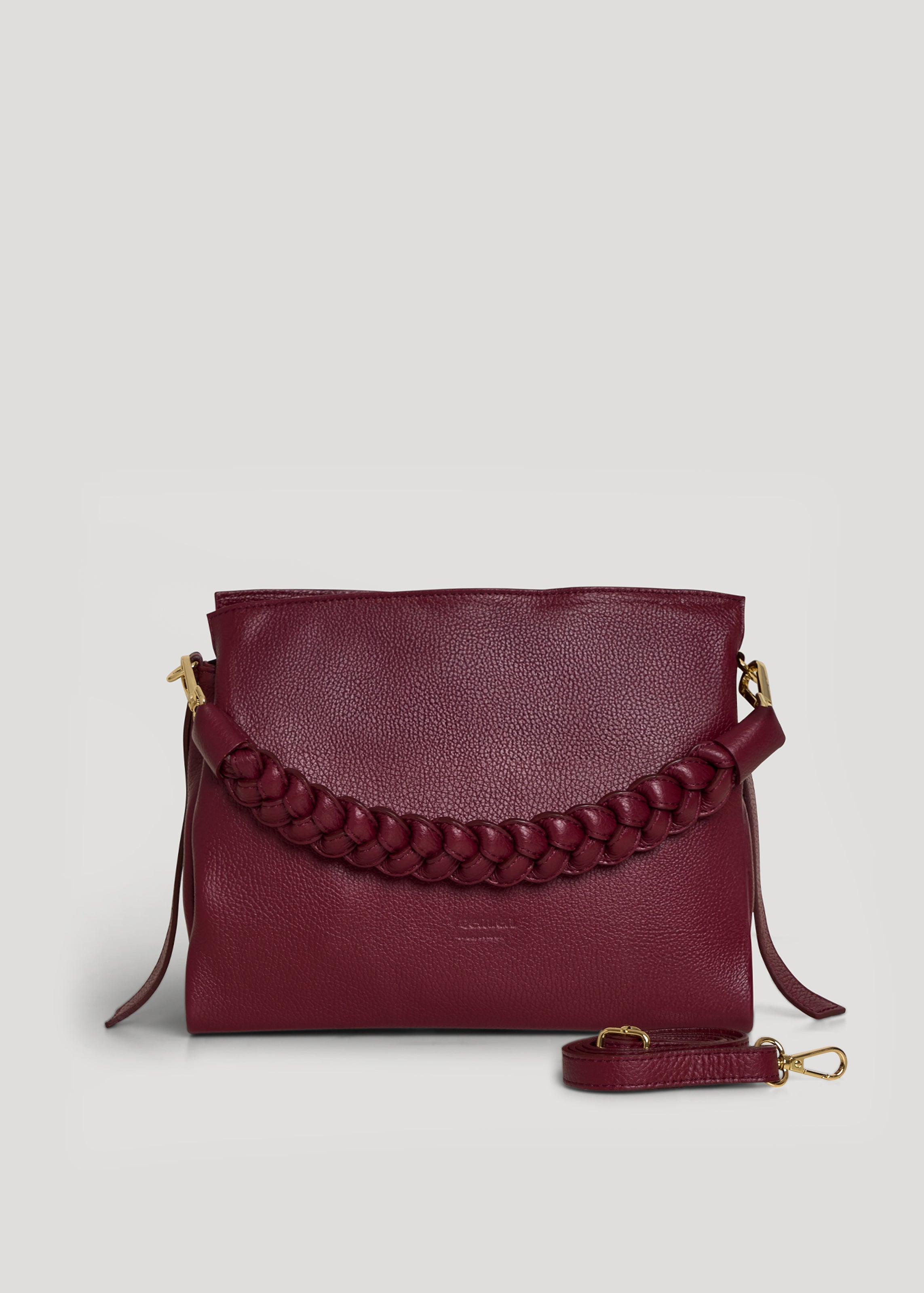 Braid-taske i Dollaro-kalveskind – bordeaux