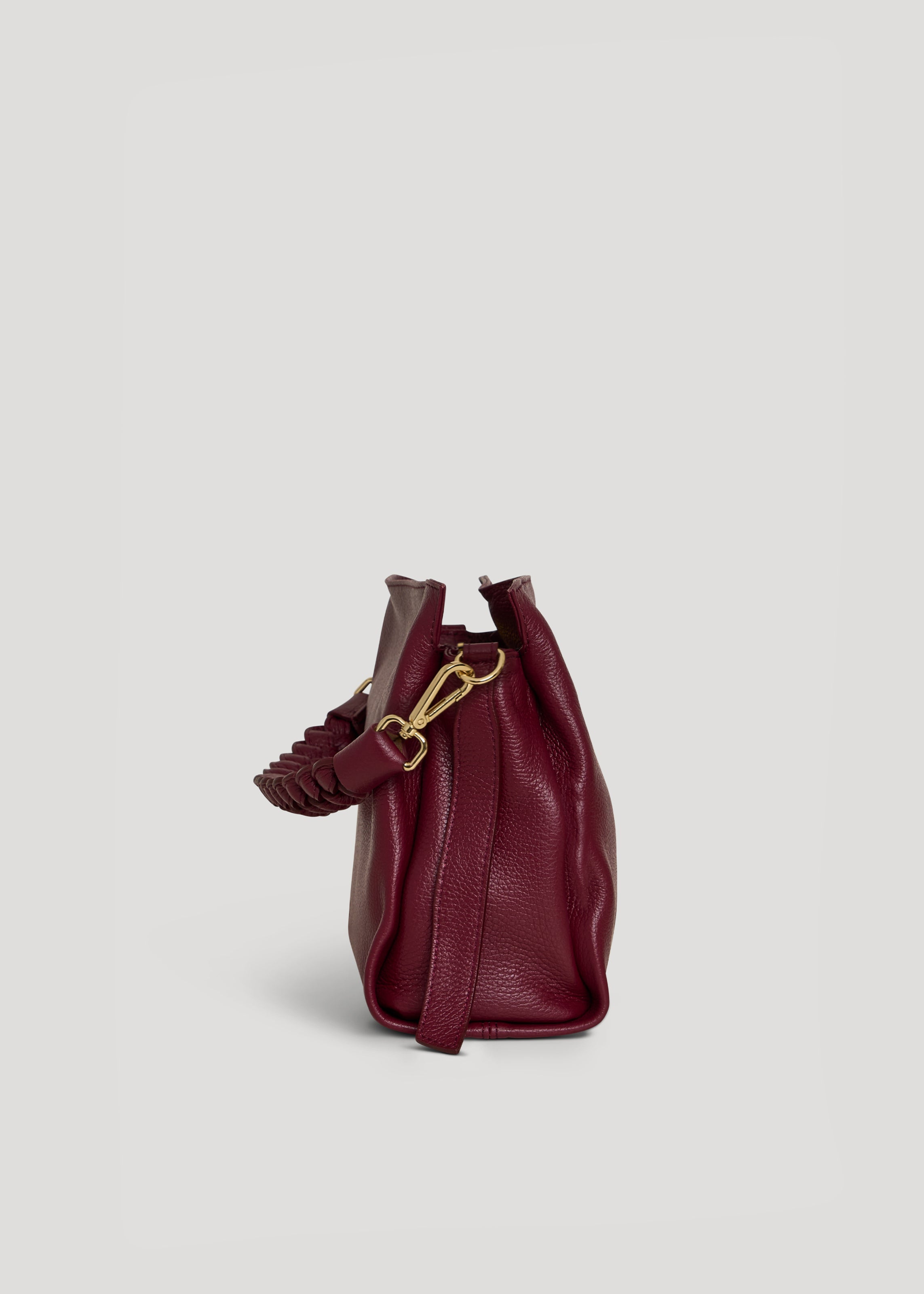 Braid-taske i Dollaro-kalveskind – bordeaux