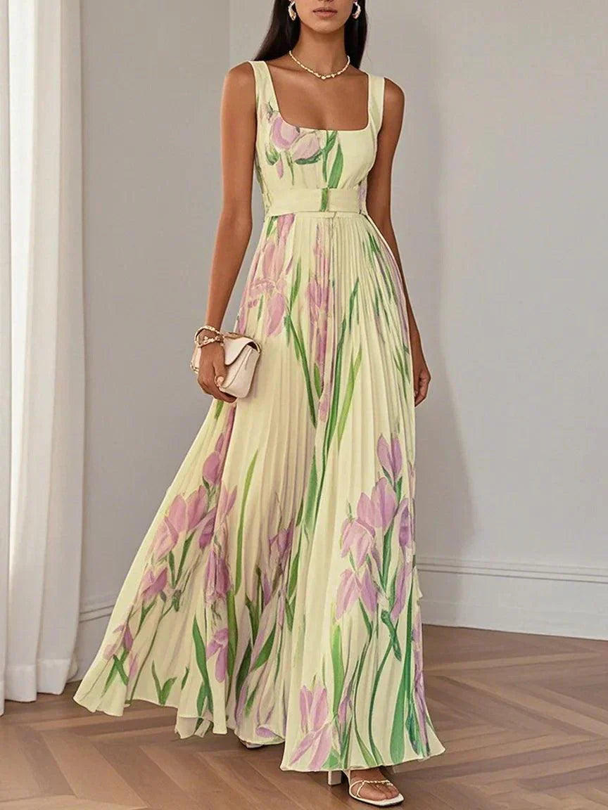 Yara™ - Maxikjole i plisseret chiffon