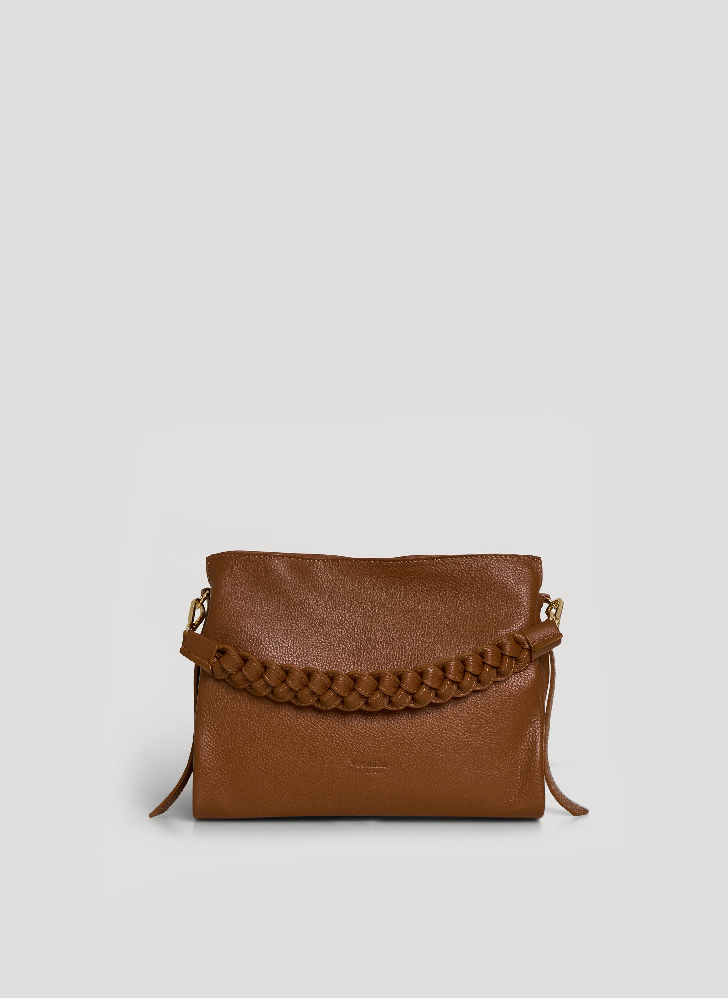 Braid Media-taske i Dollaro-kalveskind – cognac