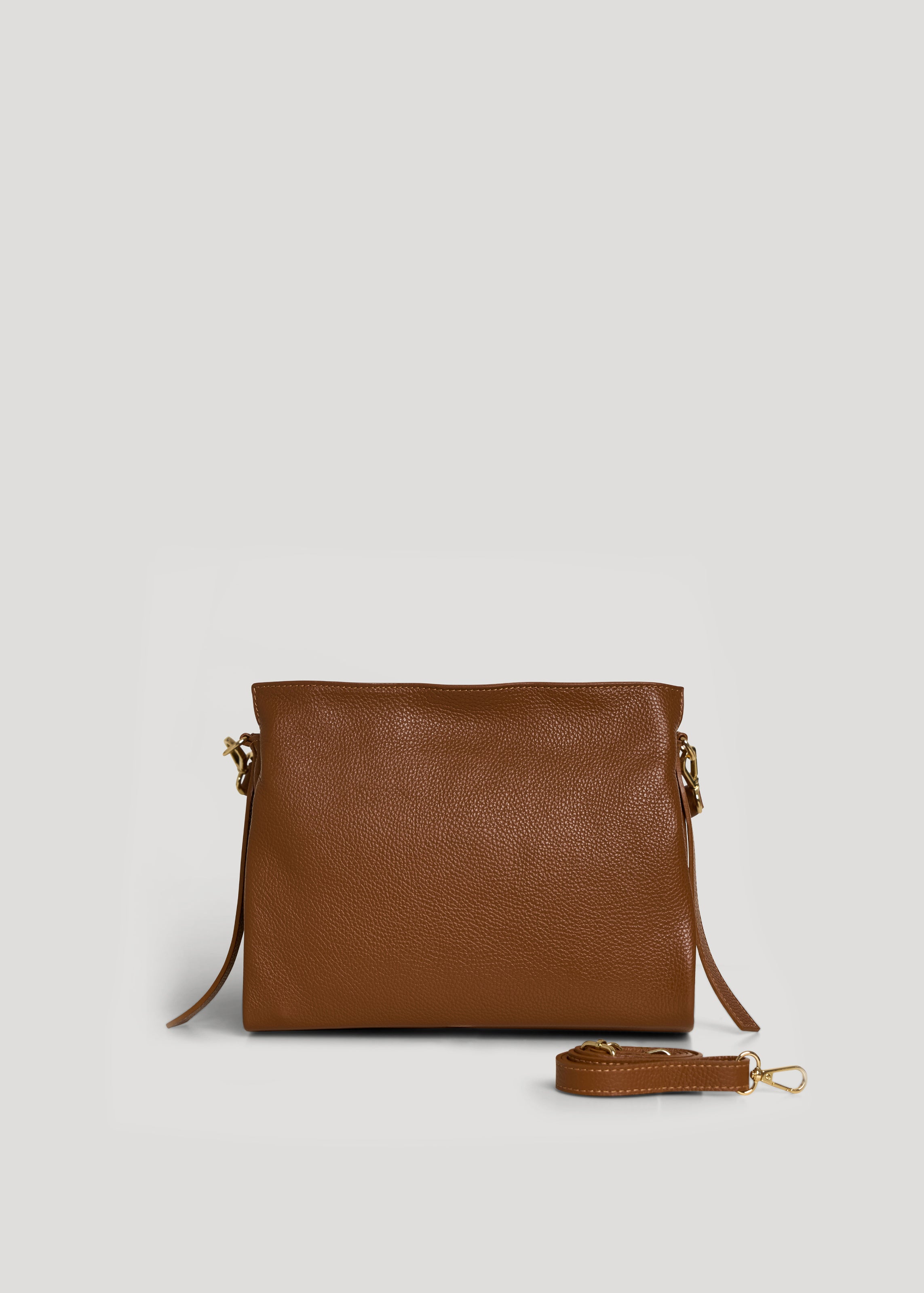 Braid Media-taske i Dollaro-kalveskind – cognac