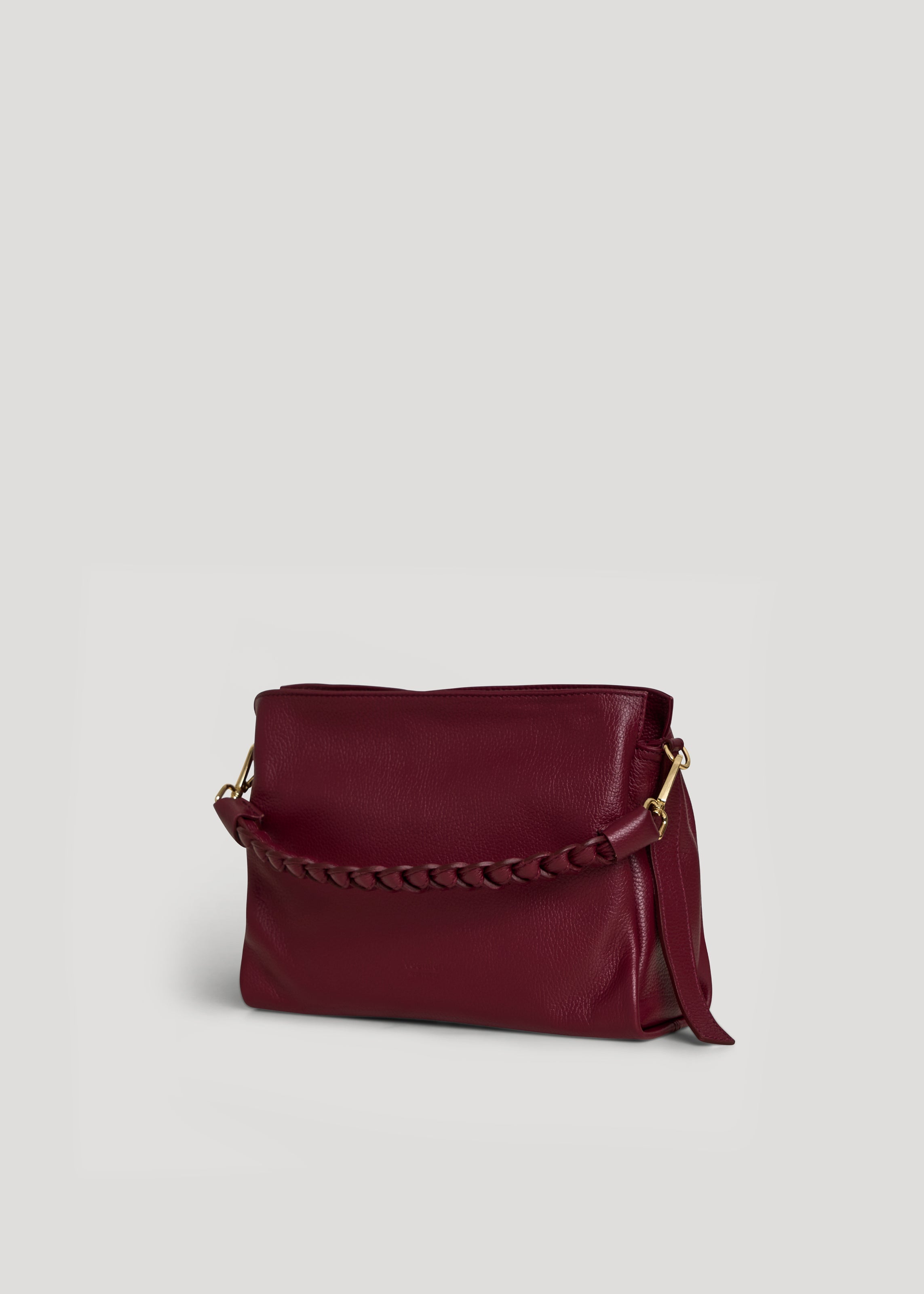 Braid Media-taske i Dollaro-kalveskind – bordeaux
