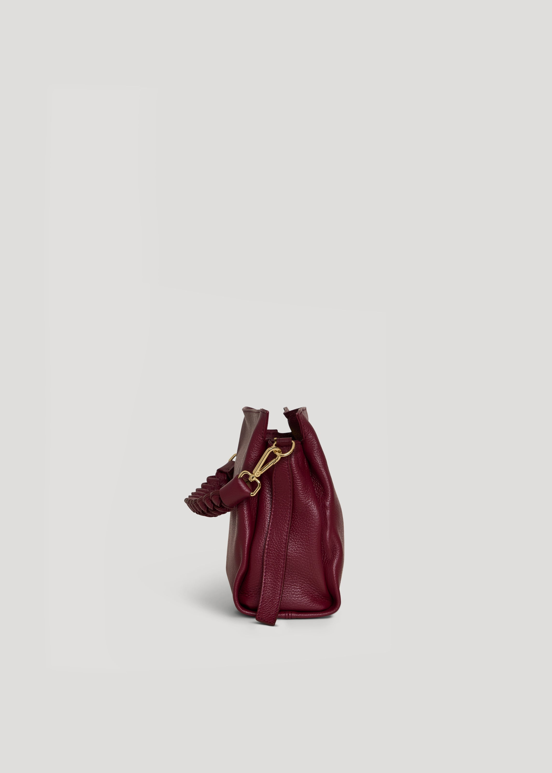 Braid Media-taske i Dollaro-kalveskind – bordeaux