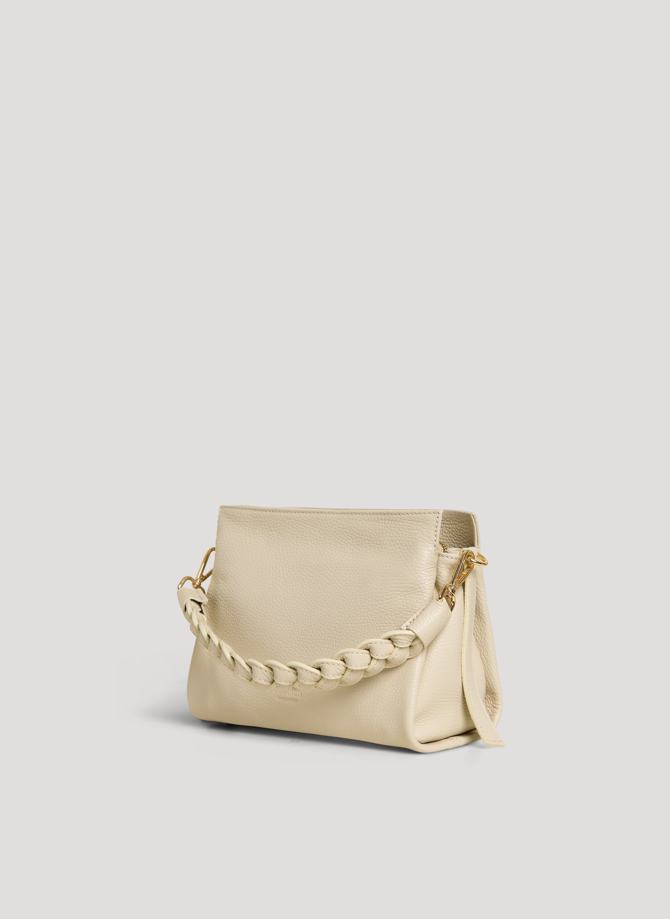 Braid Media-taske i Dollaro-kalveskind – beige