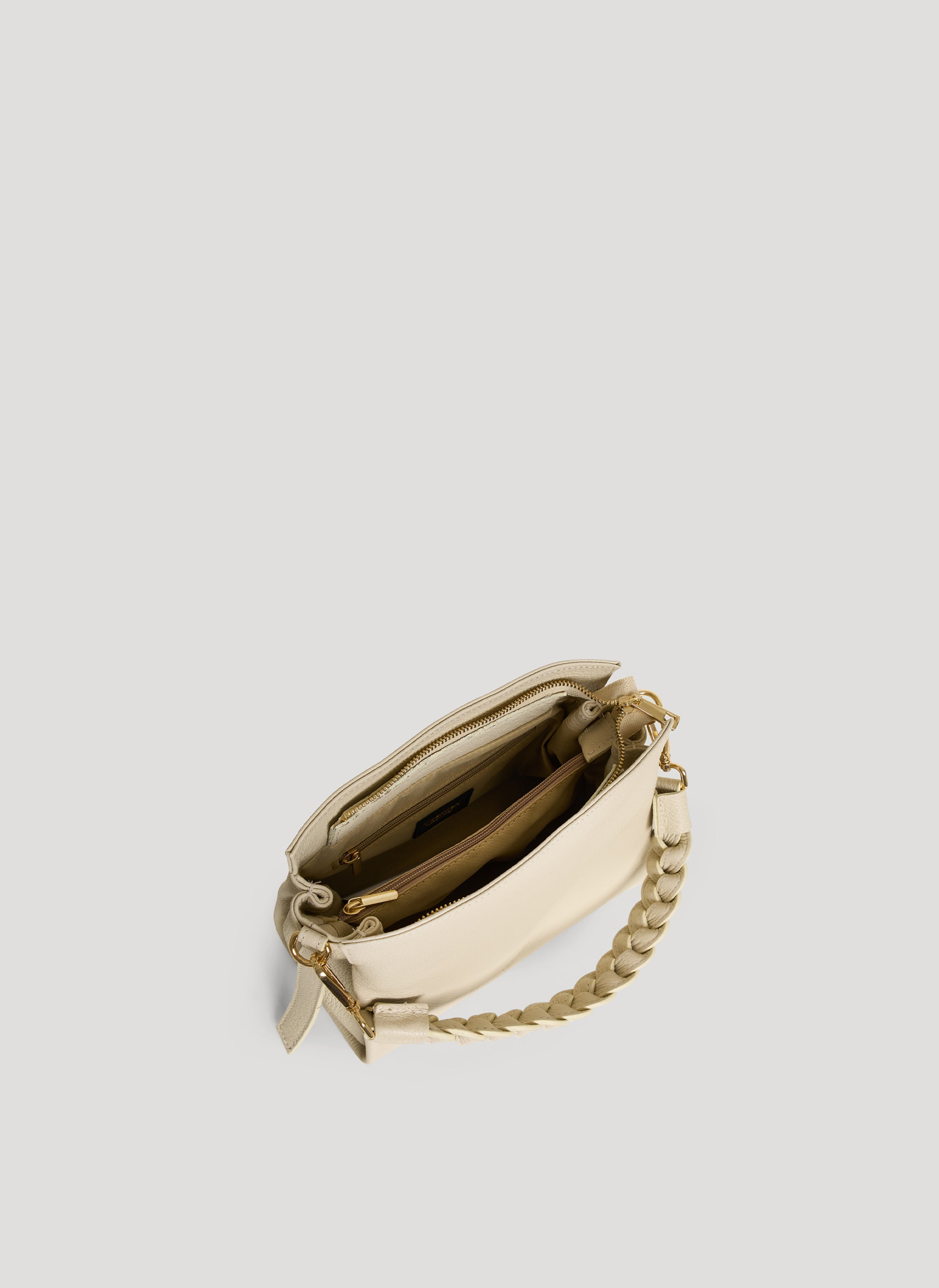 Braid Media-taske i Dollaro-kalveskind – beige