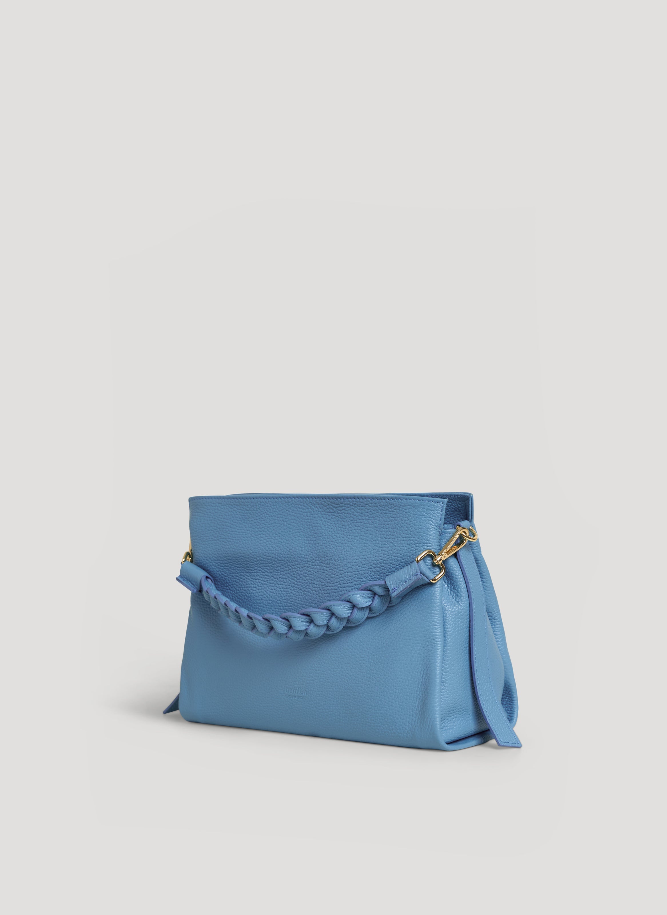Braid Media-taske i Dollaro-kalveskind – denim
