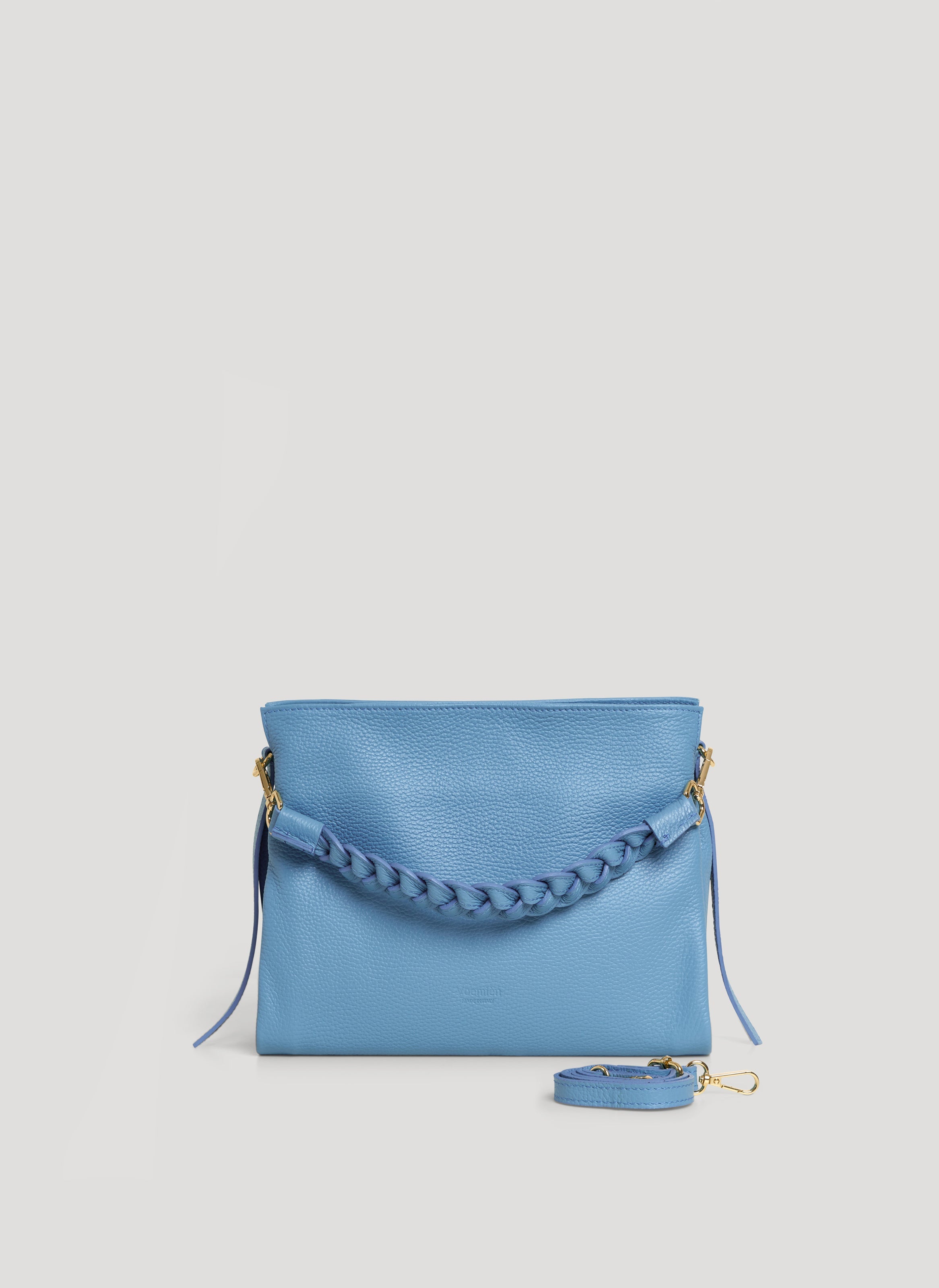 Braid Media-taske i Dollaro-kalveskind – denim