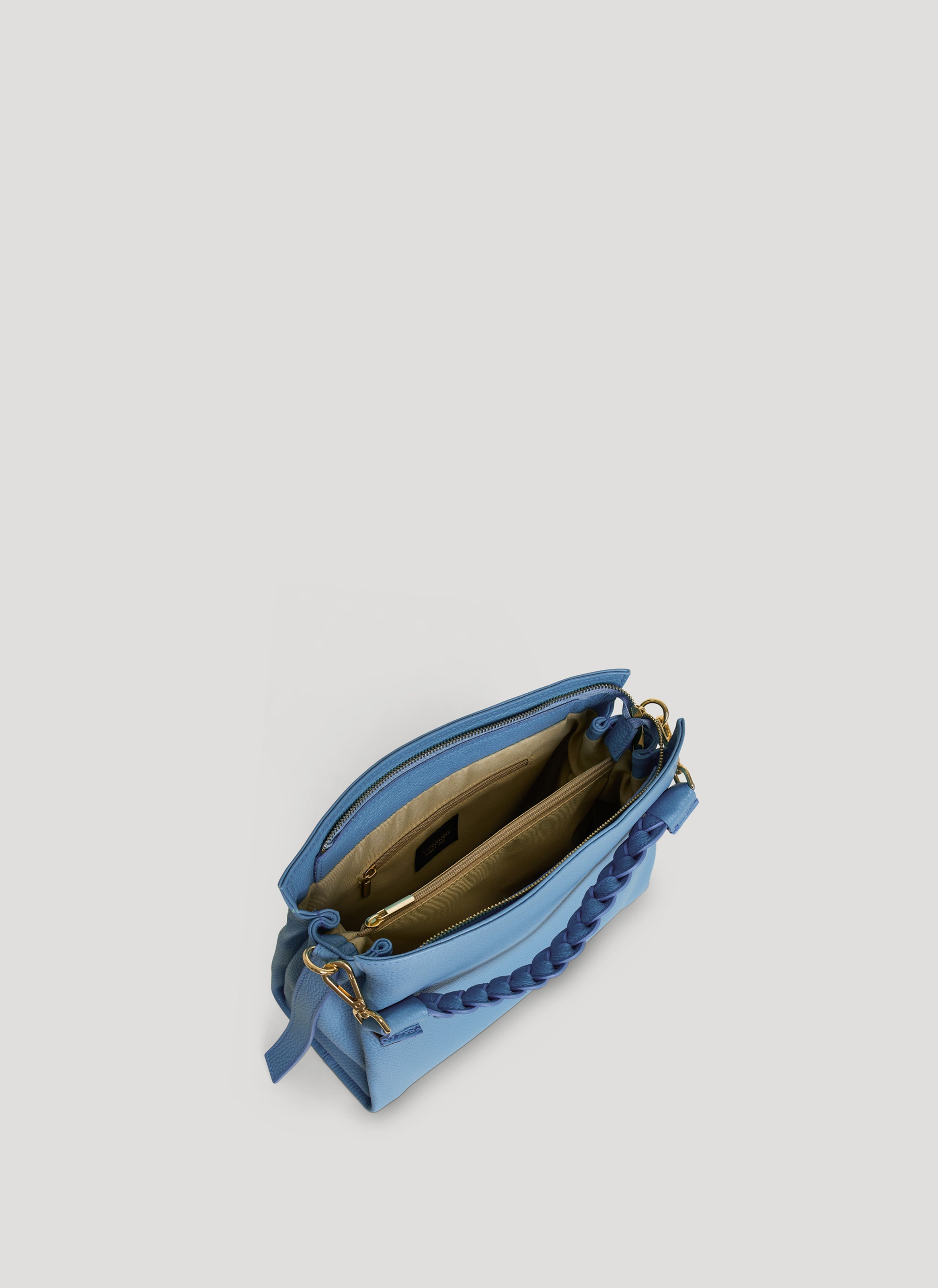 Braid Media-taske i Dollaro-kalveskind – denim