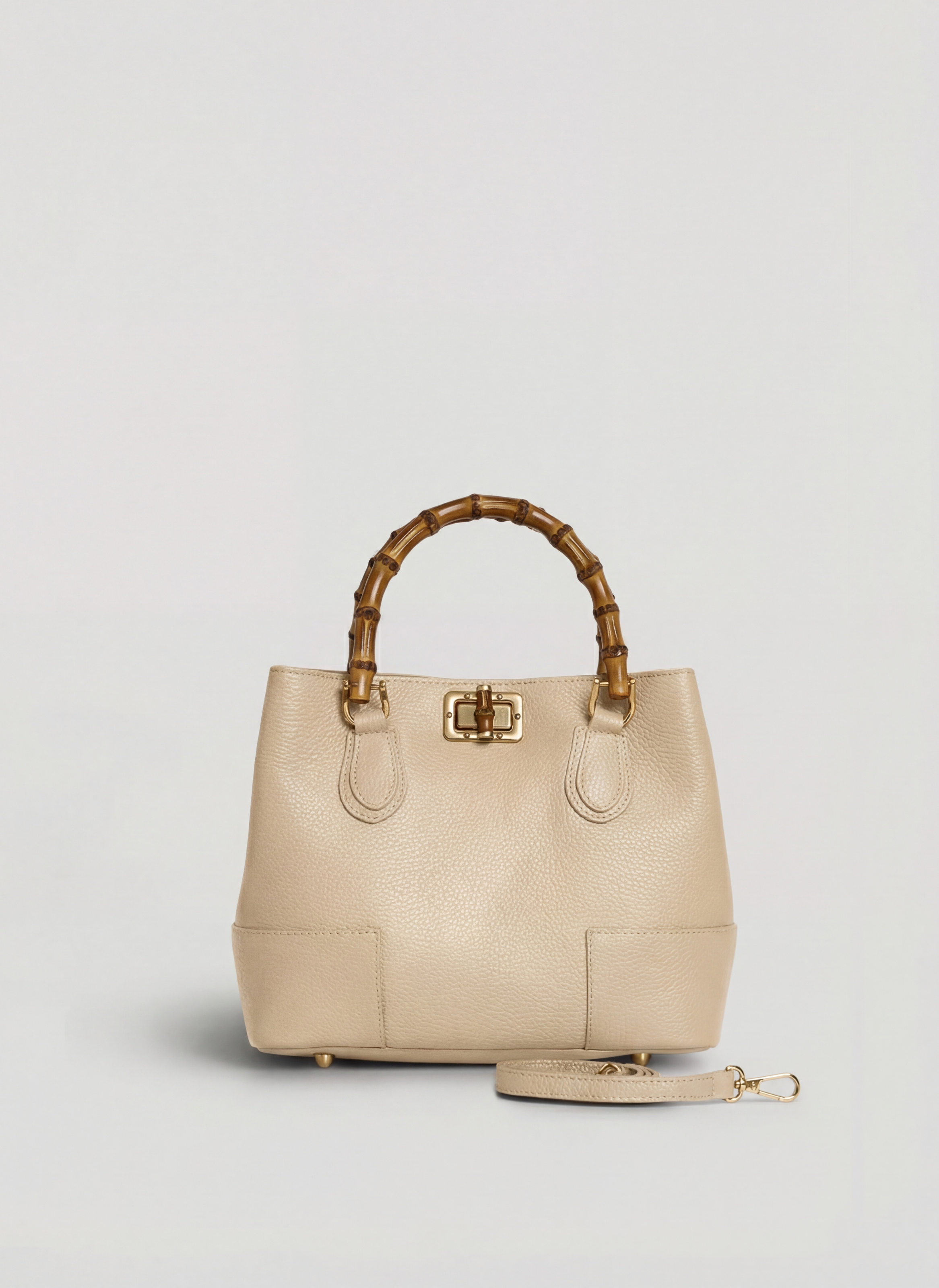 Bamboo Babe Media-taske i Dollaro-kalveskind – beige