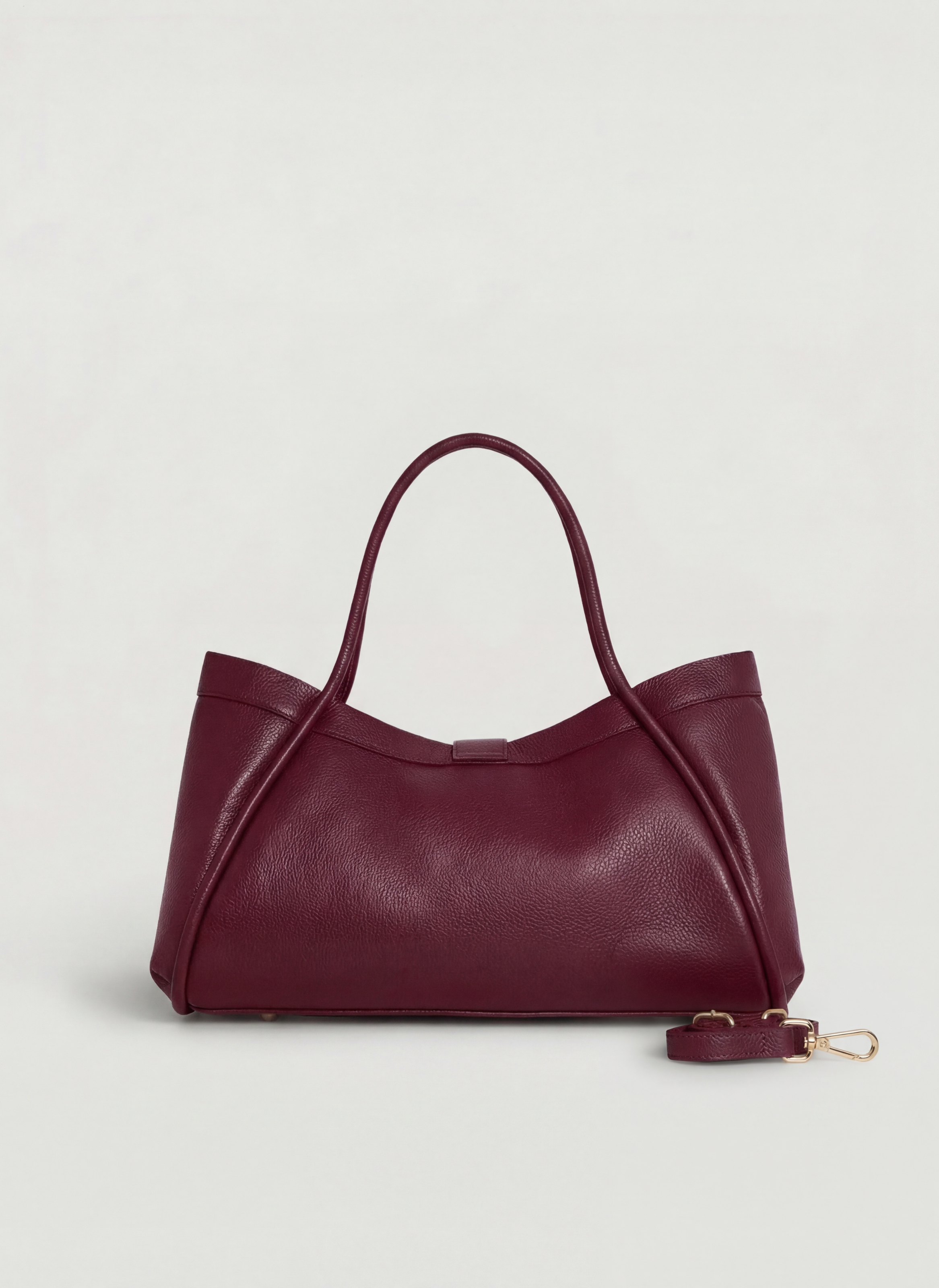 Mayfair Media-taske i Togo-kalveskind – bordeaux
