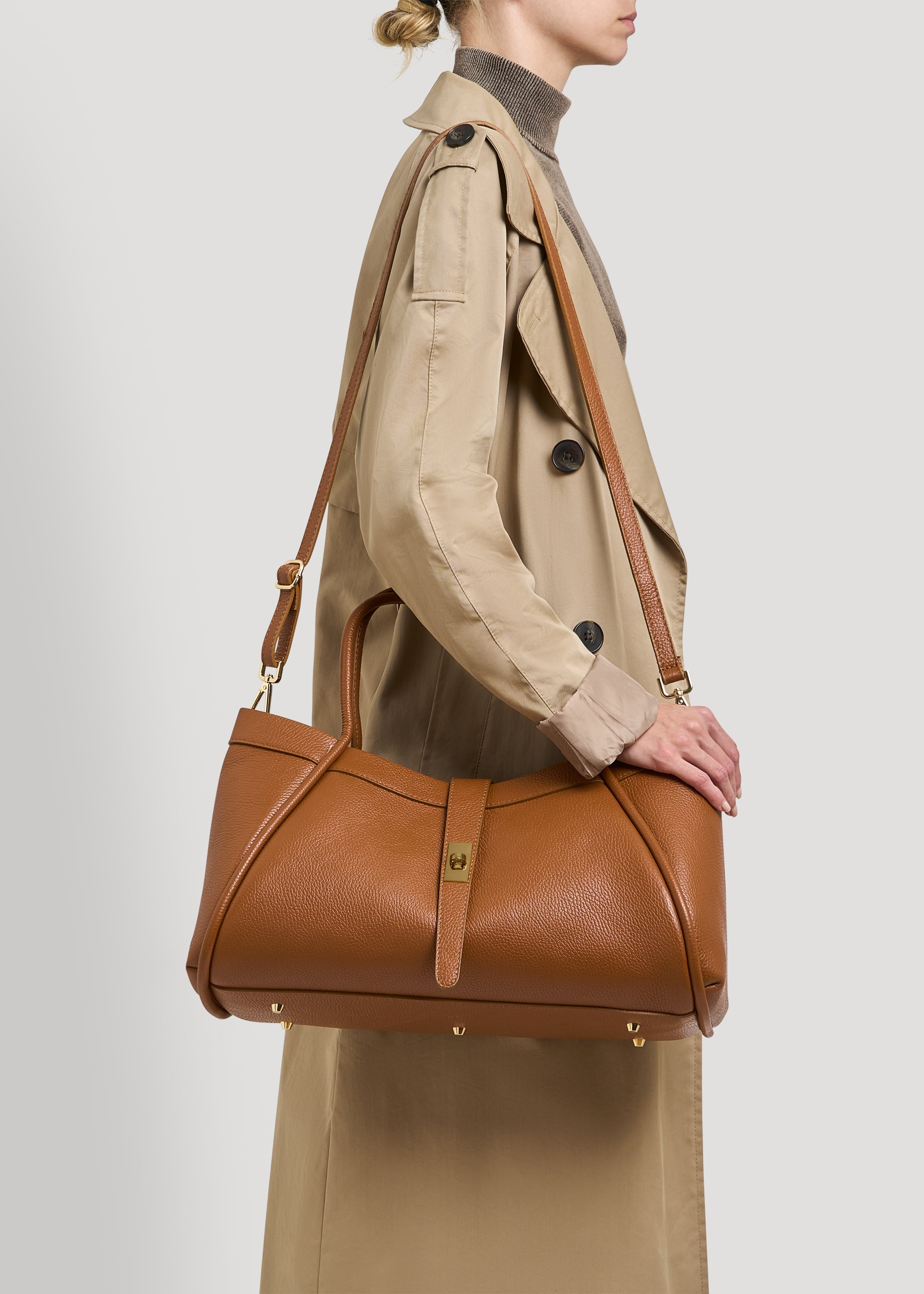 Mayfair-taske i Togo-kalveskind – cognac