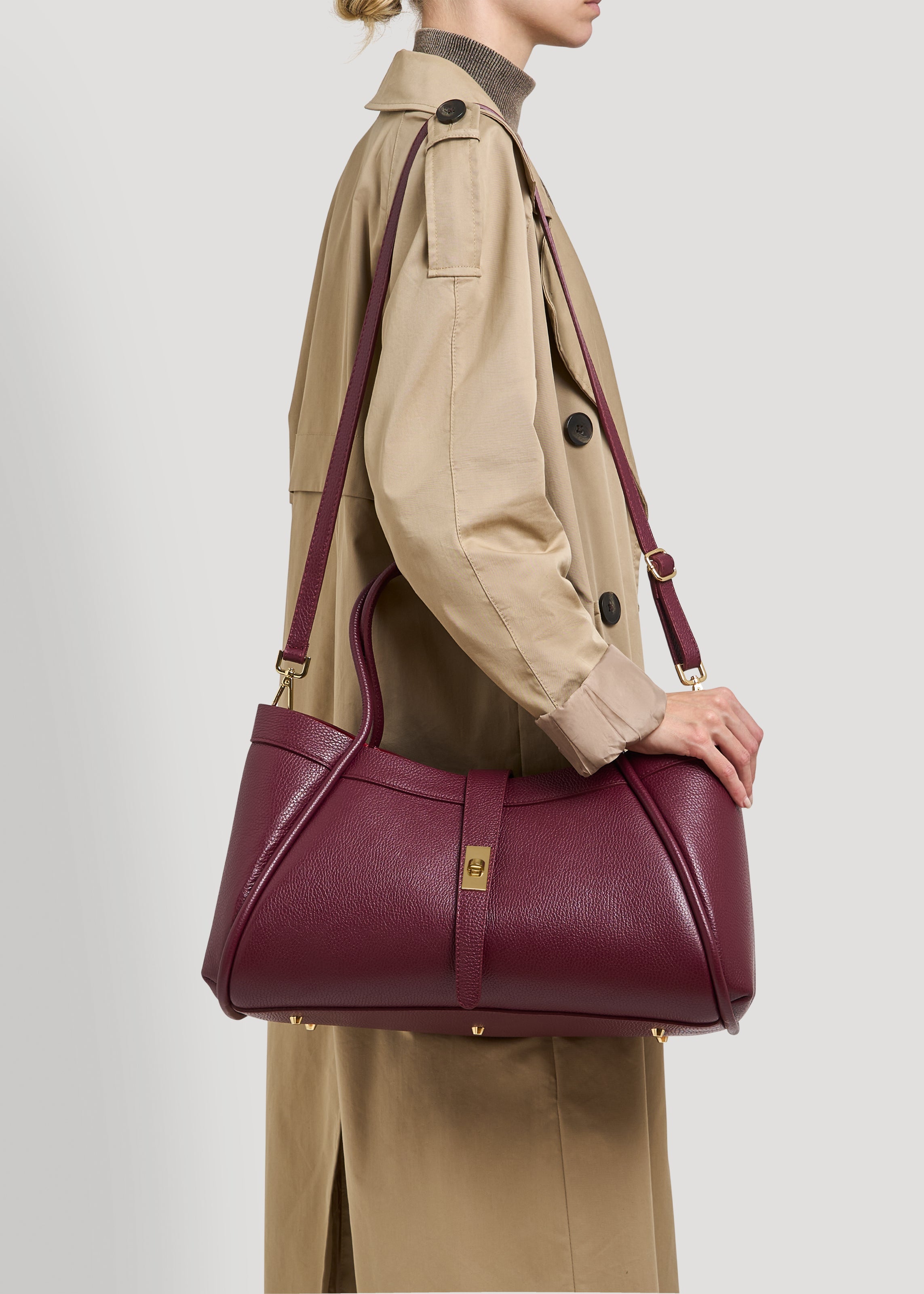 Mayfair-taske i Togo-kalveskind – bordeaux