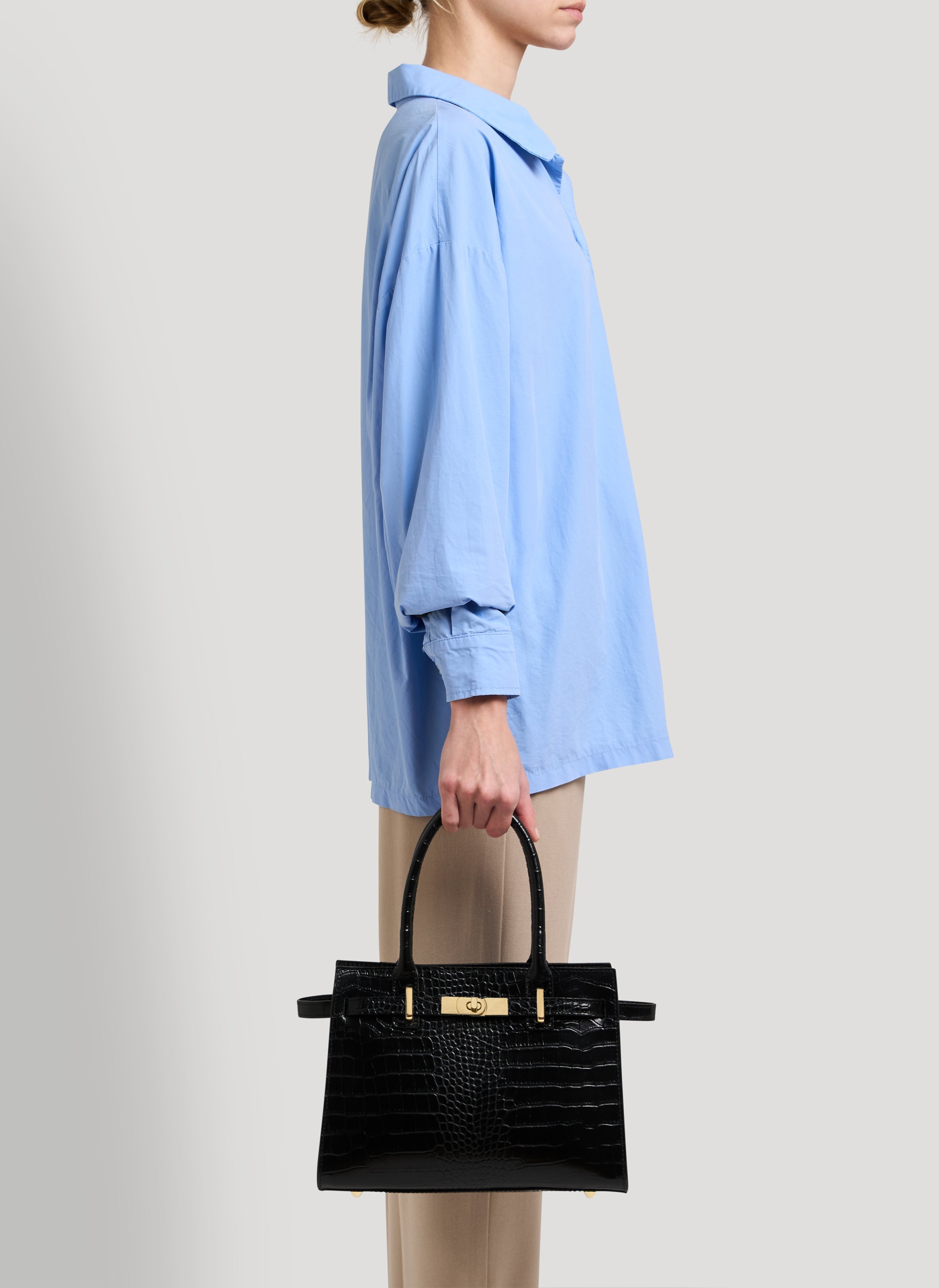 Grace Limited Edition-taske i Coco-præget kalveskind – sort