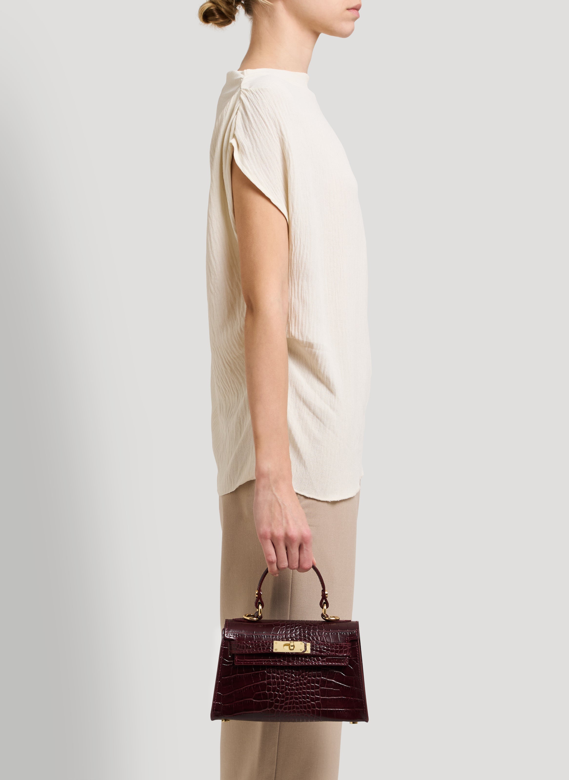 Victoria Limited Edition-taske i Coco-præget kalveskind – bordeaux