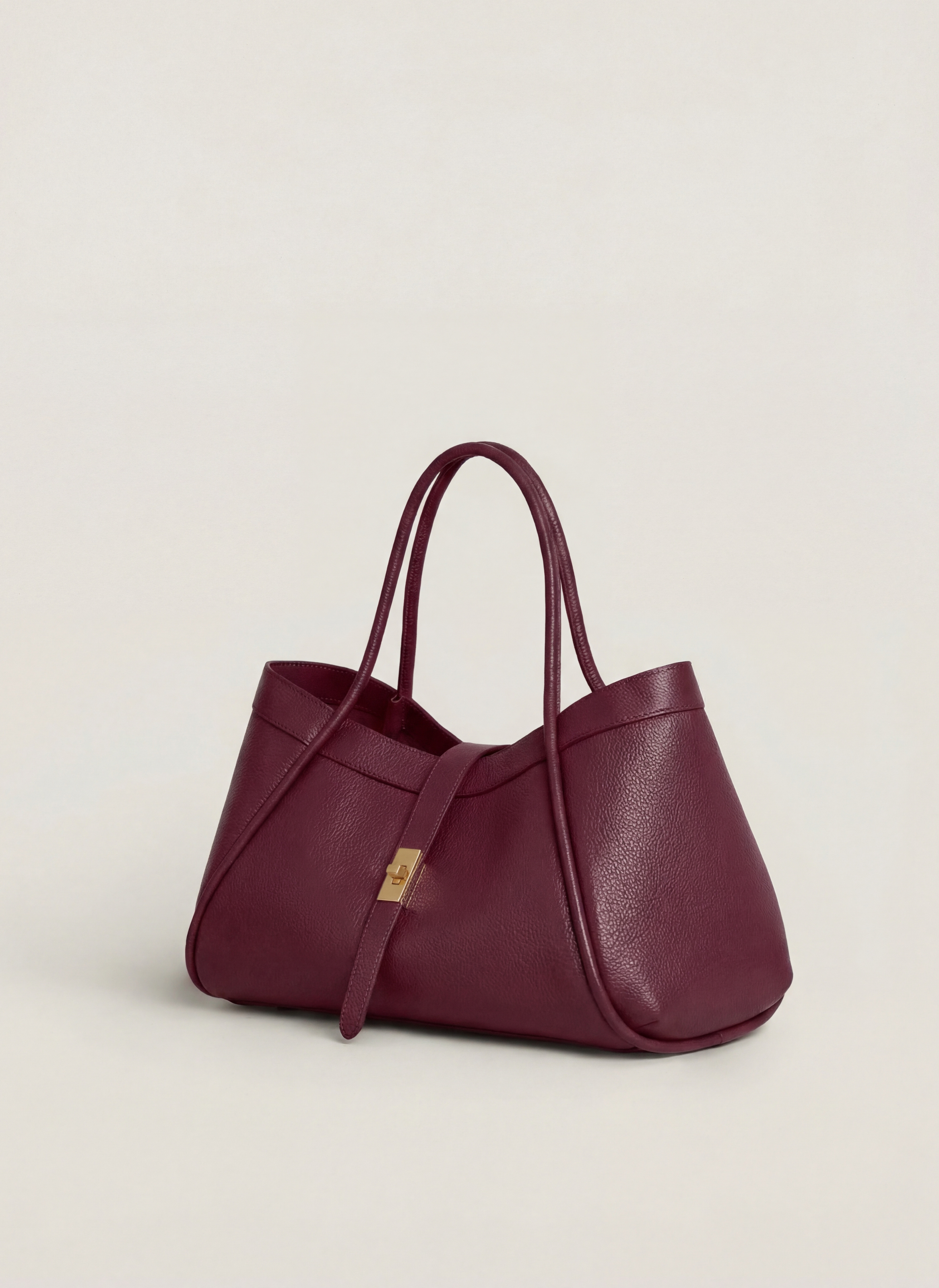 Mayfair Media-taske i Togo-kalveskind – bordeaux