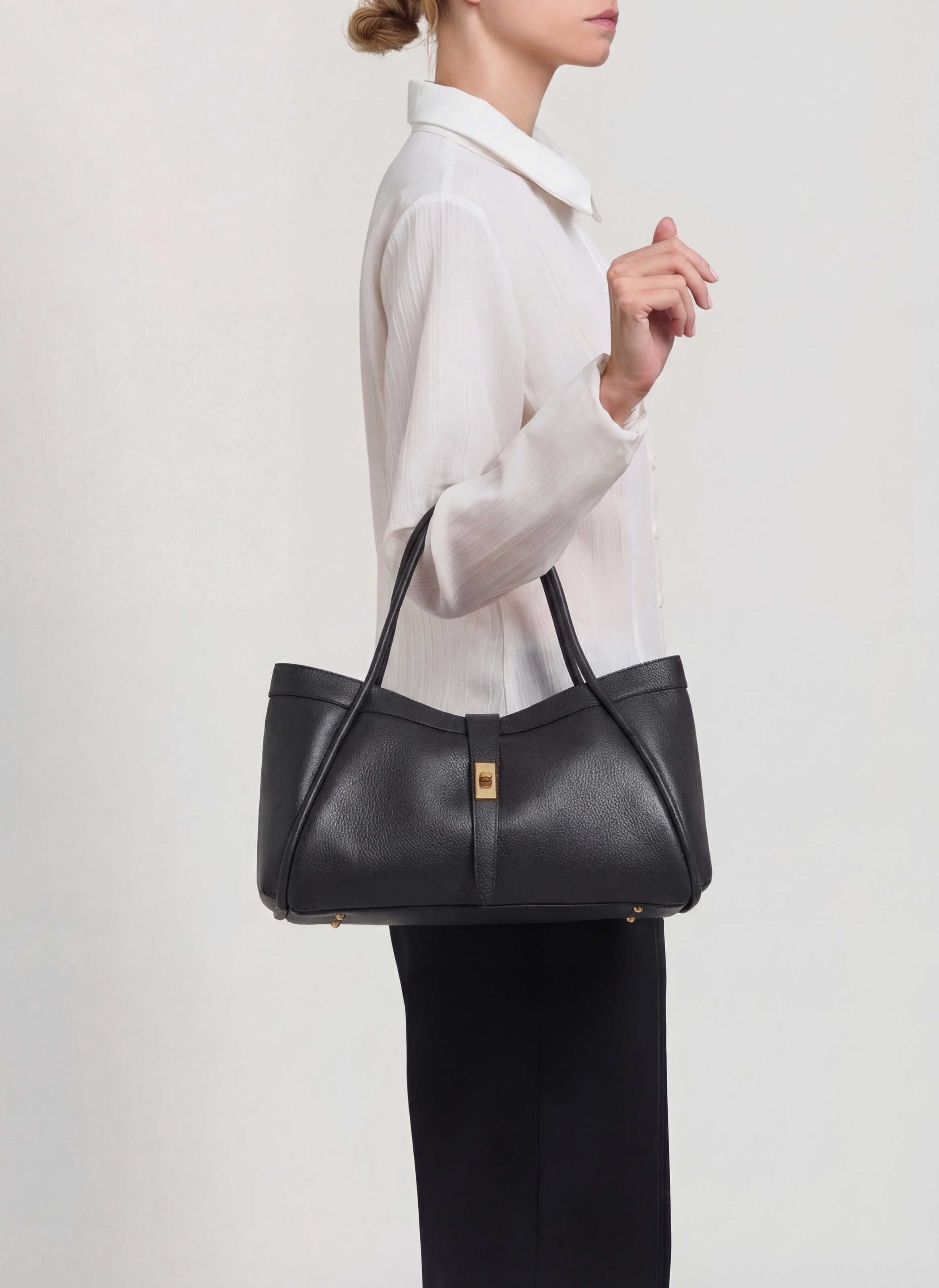 Mayfair Media-taske i Togo-kalveskind – sort
