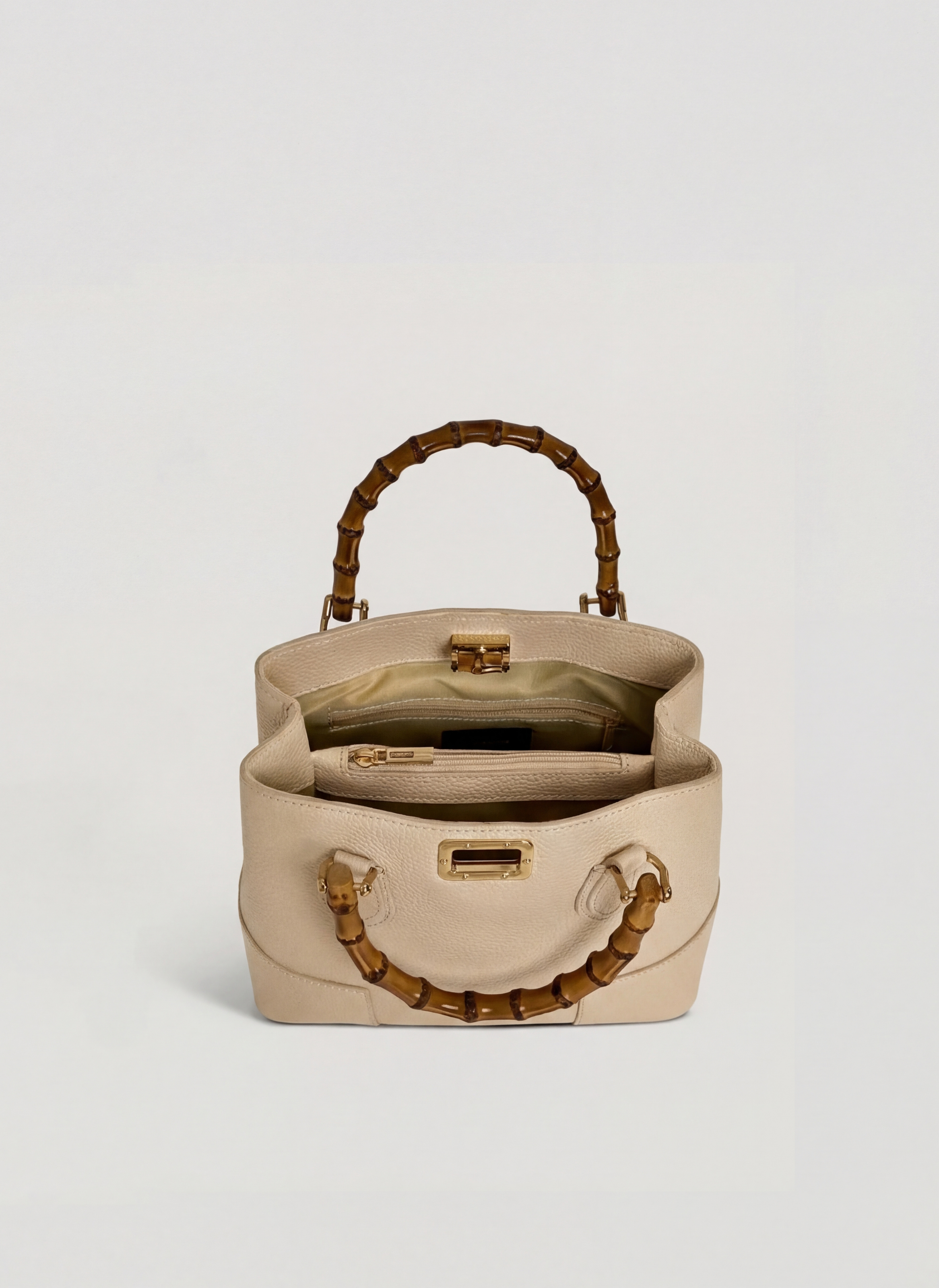 Bamboo Babe Media-taske i Dollaro-kalveskind – beige