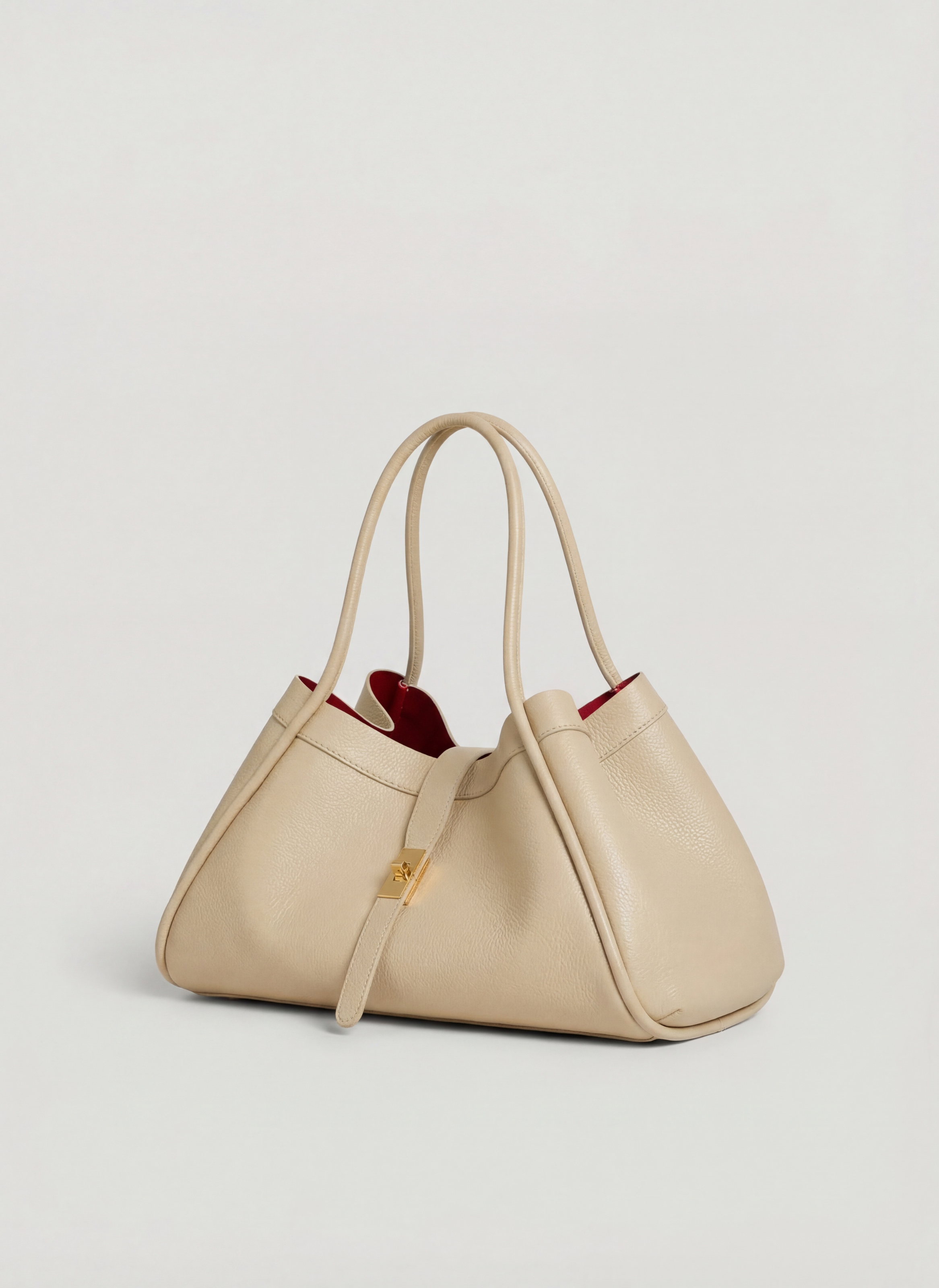 Mayfair-taske i Togo-kalveskind – beige