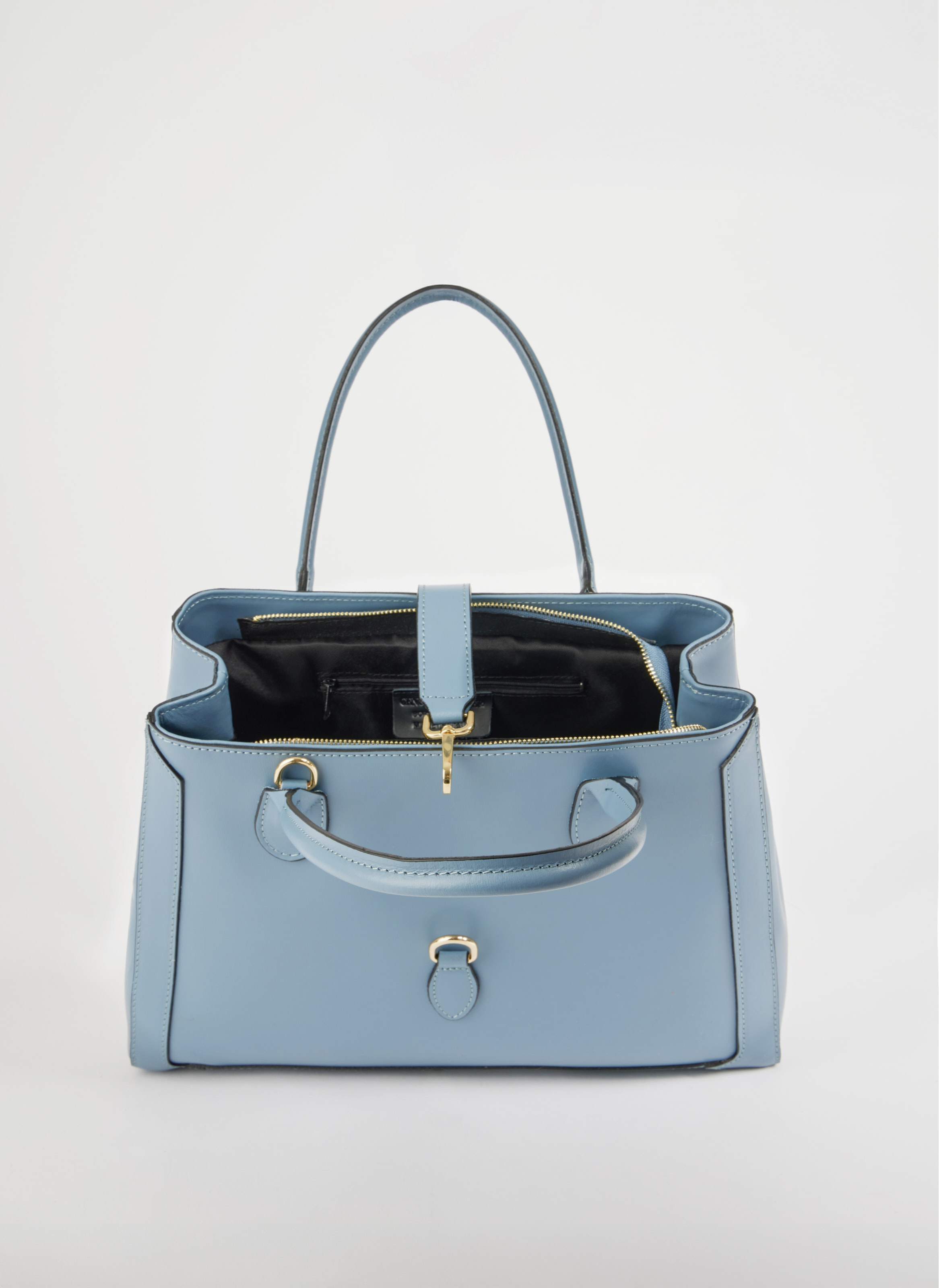 Chloe-taske i poleret læder – denim