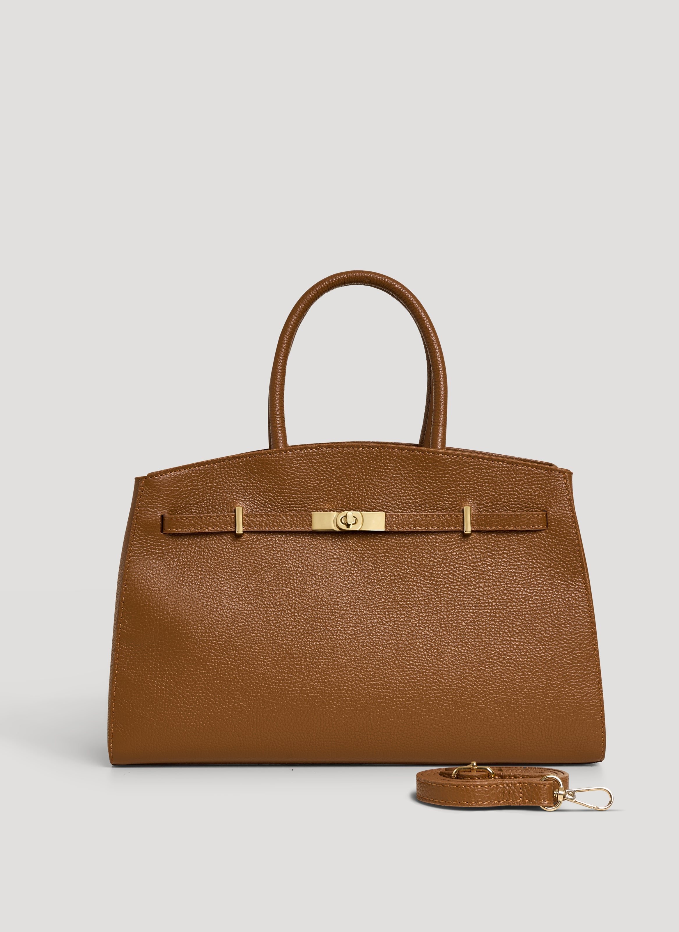 Driade-taske i Dollaro-kalveskind – cognac