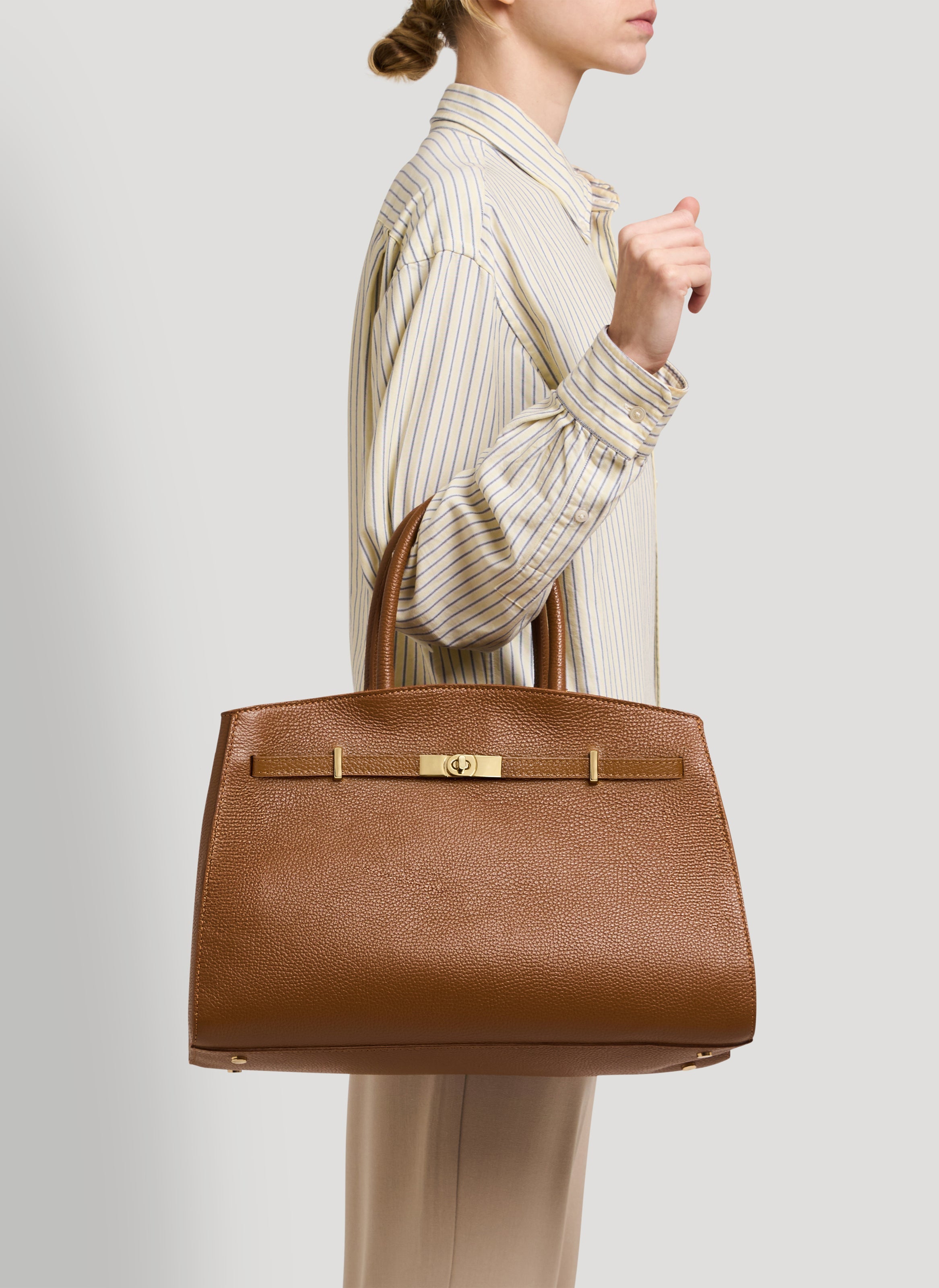 Driade-taske i Dollaro-kalveskind – cognac