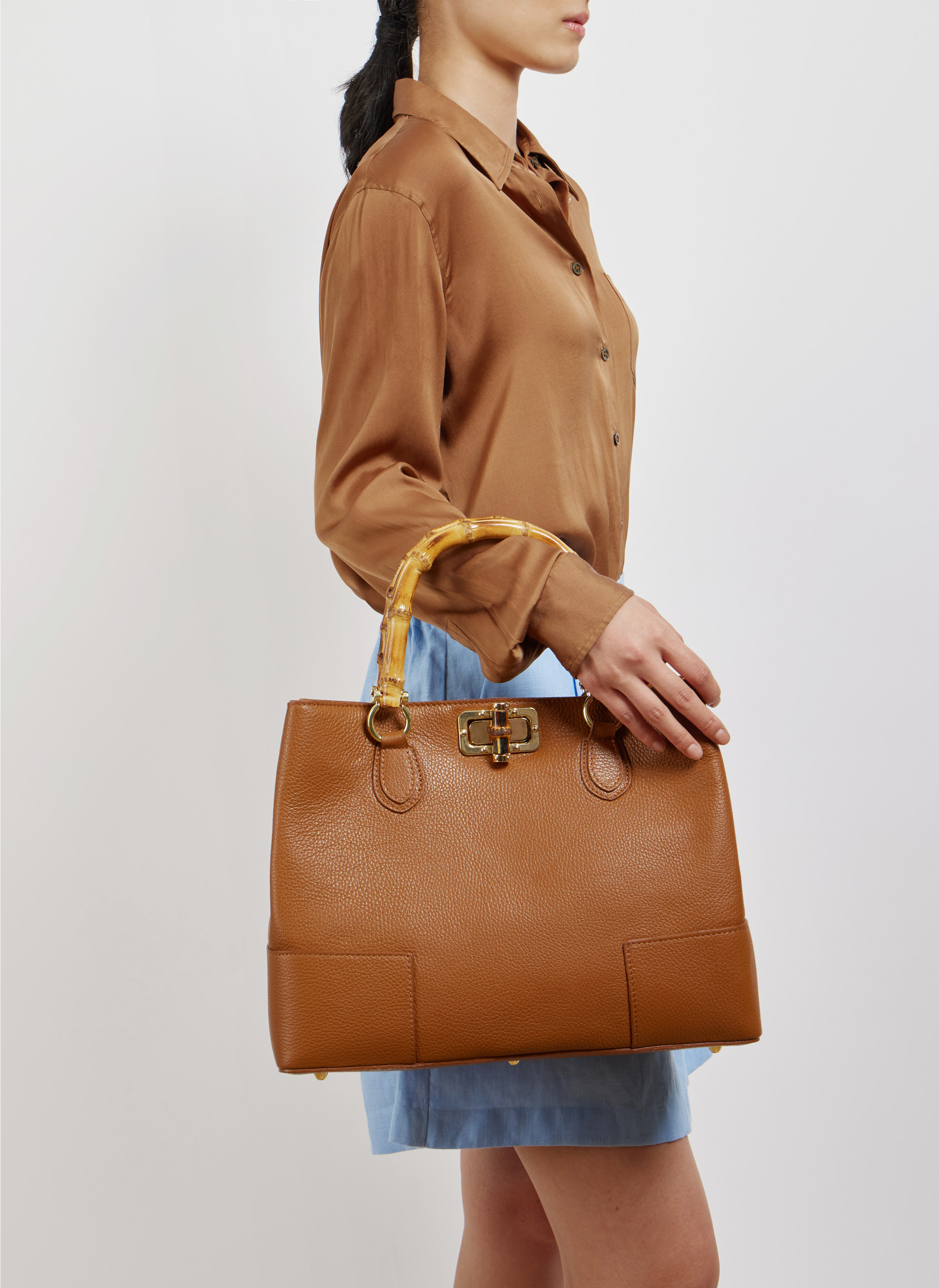 Bamboo Babe-taske i Dollaro-kalveskind – cognac