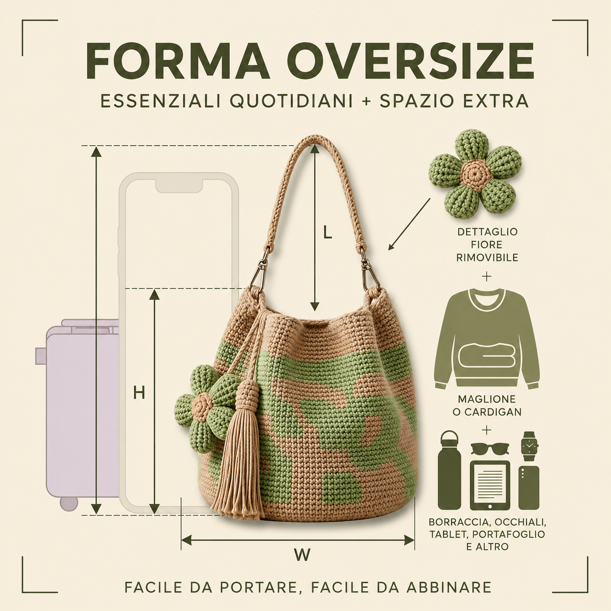 Fiorella | Hæklet blomstertaske