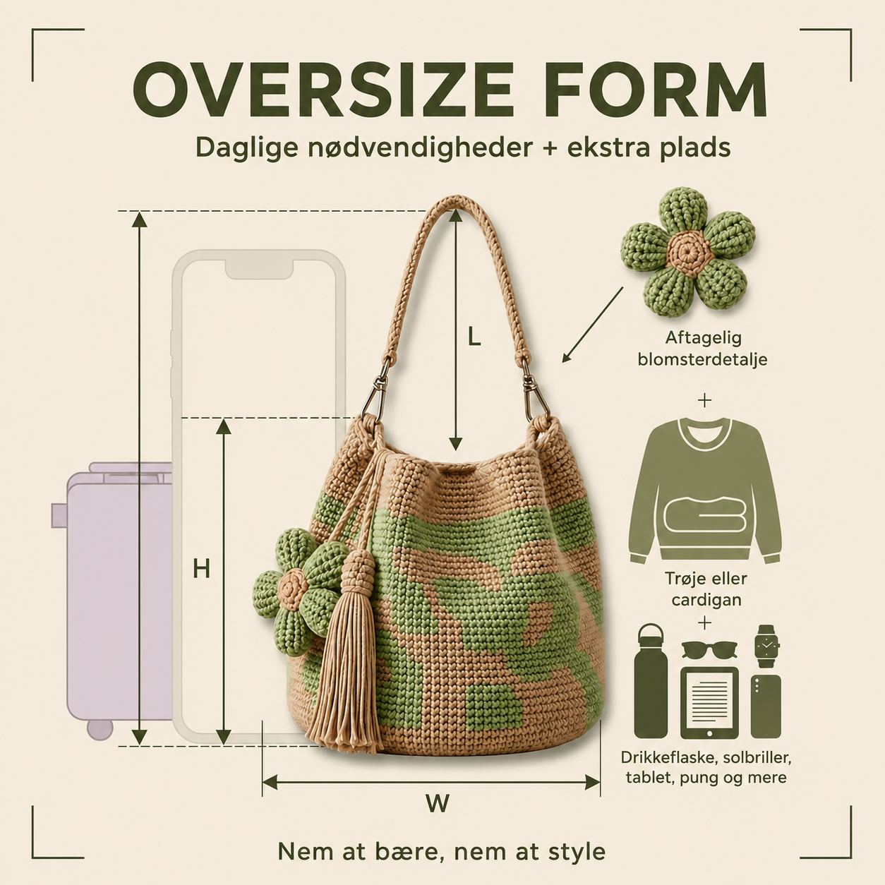 Fiorella | Hæklet blomstertaske