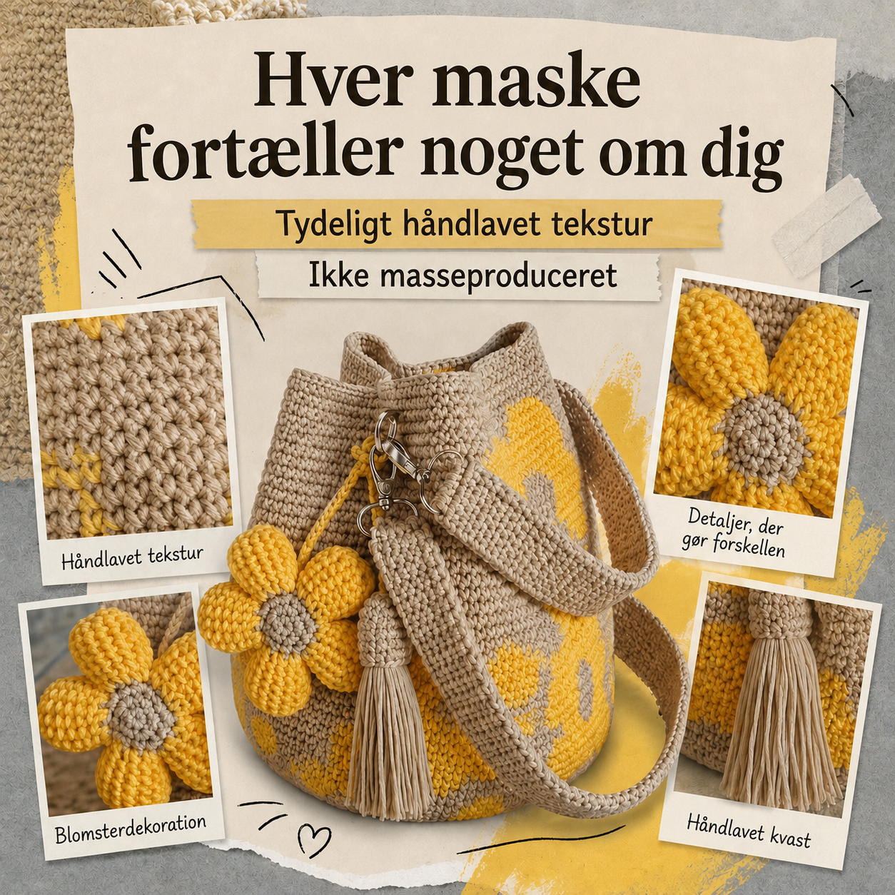 Fiorella | Hæklet blomstertaske