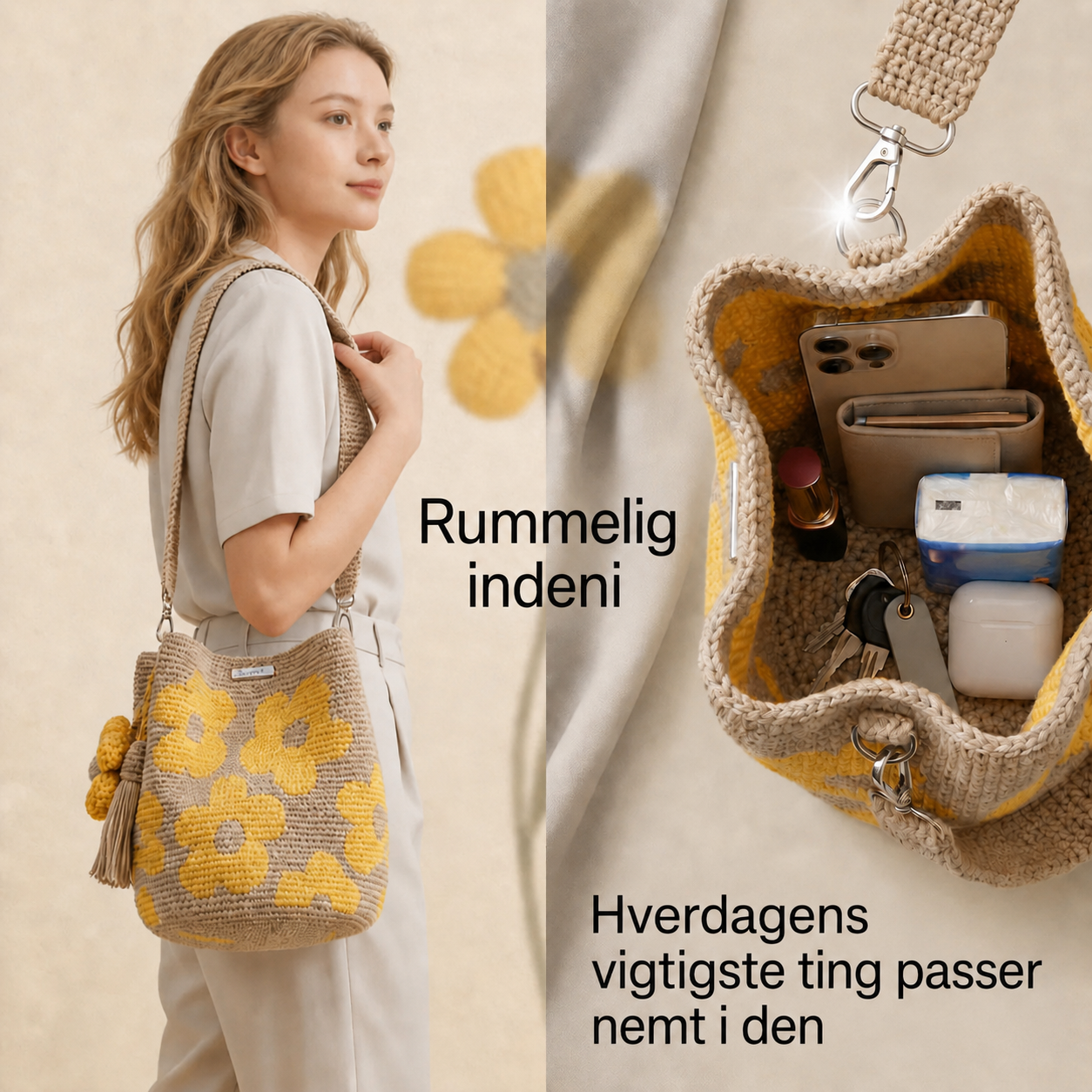 Fiorella | Hæklet blomstertaske