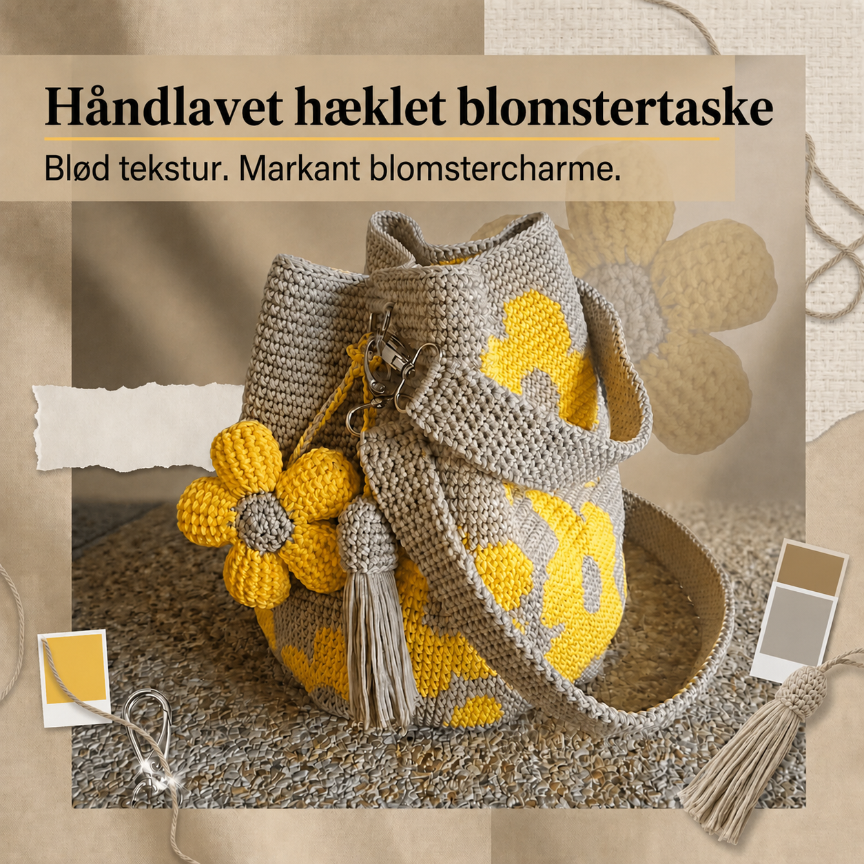 Fiorella | Hæklet blomstertaske