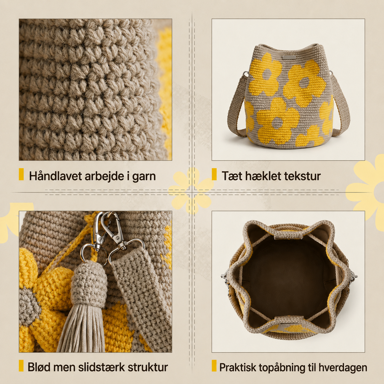 Fiorella | Hæklet blomstertaske